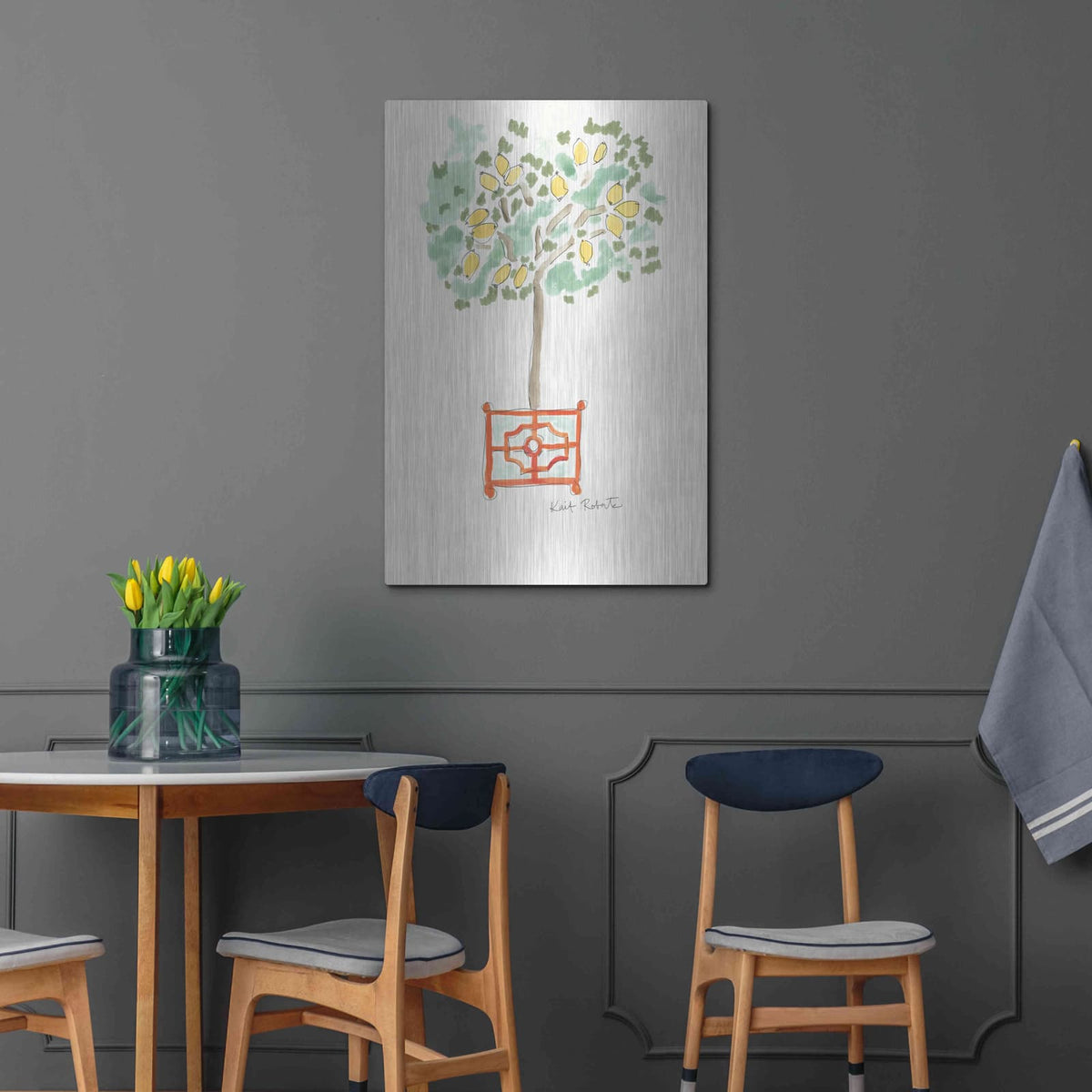 'Lemons of Plenty' by Kait Roberts – Metal Wall Art, 24x36 room view