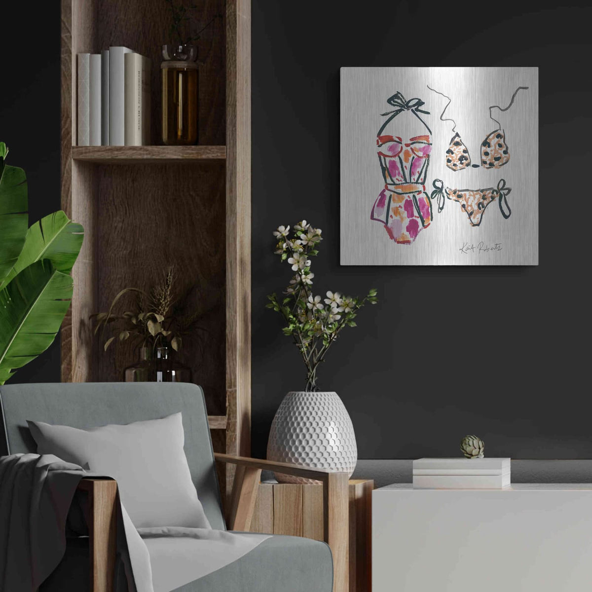 'Vacation Ready' by Kait Roberts – Metal Wall Art, 24x24 room view