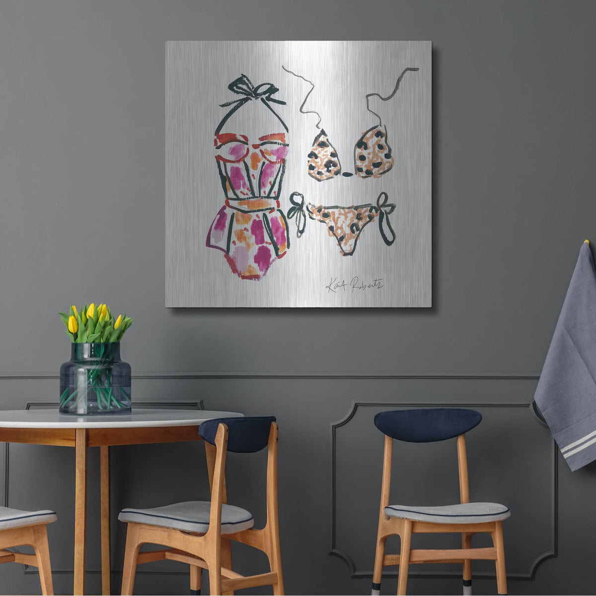 'Vacation Ready' by Kait Roberts – Metal Wall Art, 36x36 room view