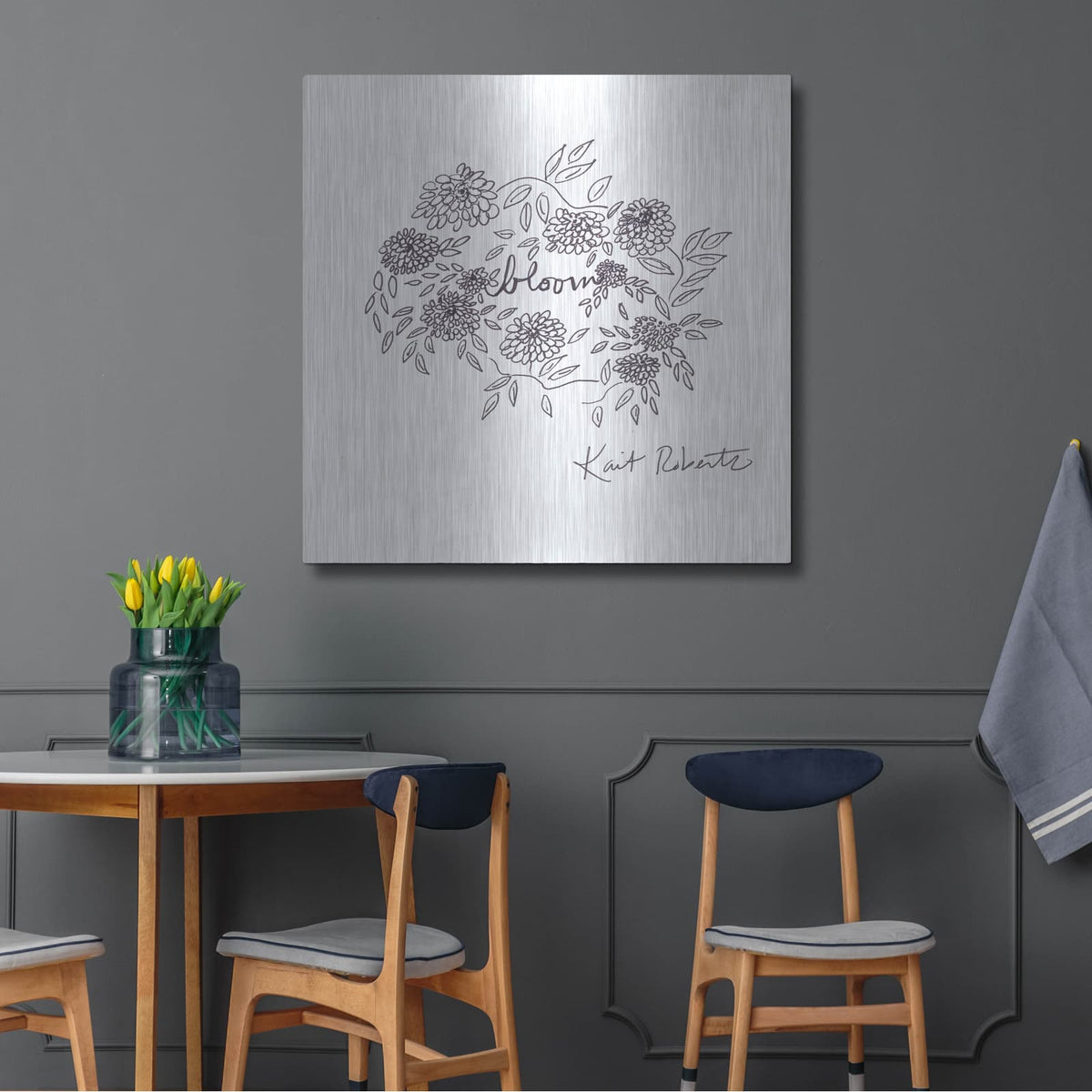 'Bloom, Bloom, Bloom' by Kait Roberts – Metal Wall Art, 36x36 room view