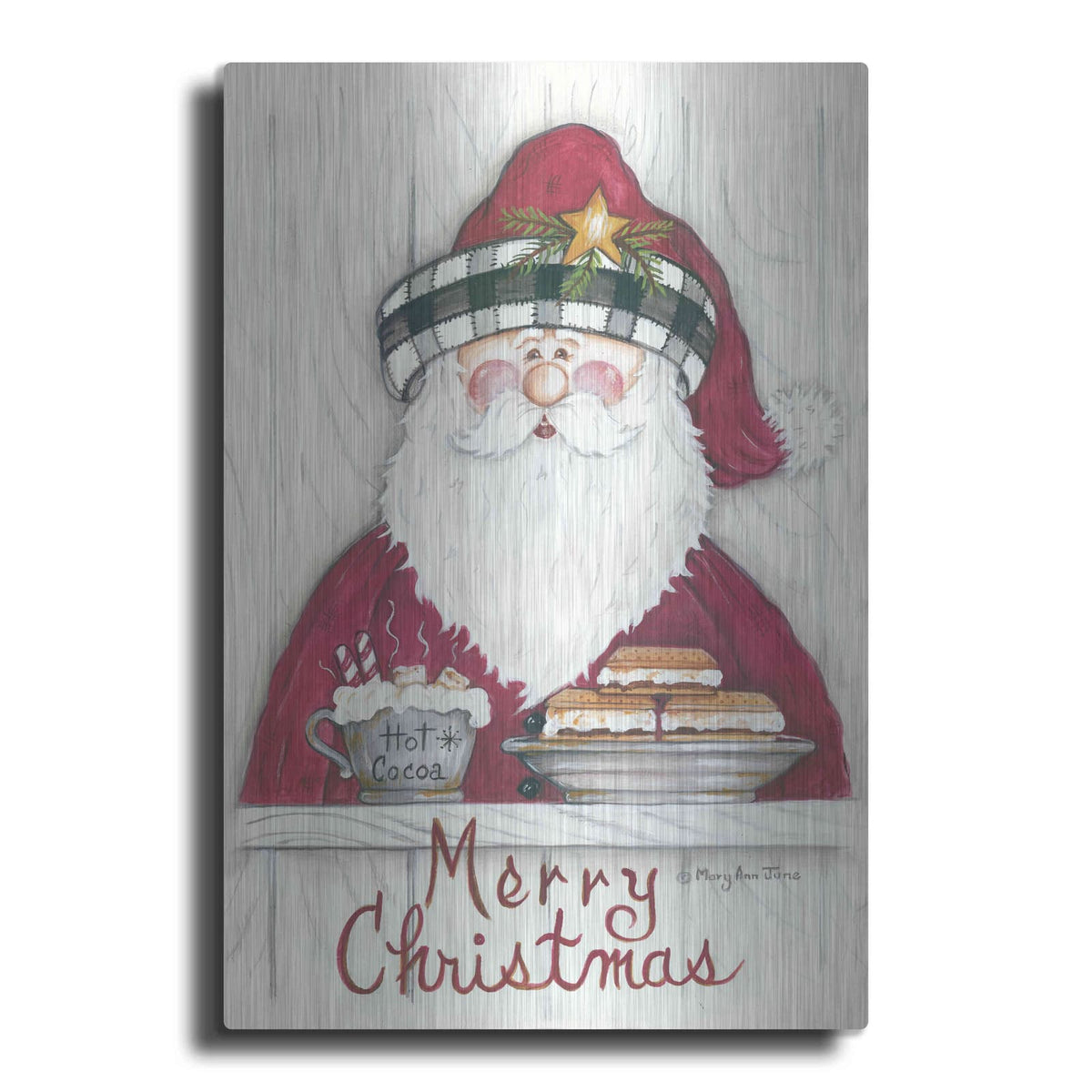 'Jolly St. Nick' by Mary Ann June – Metal Wall Art