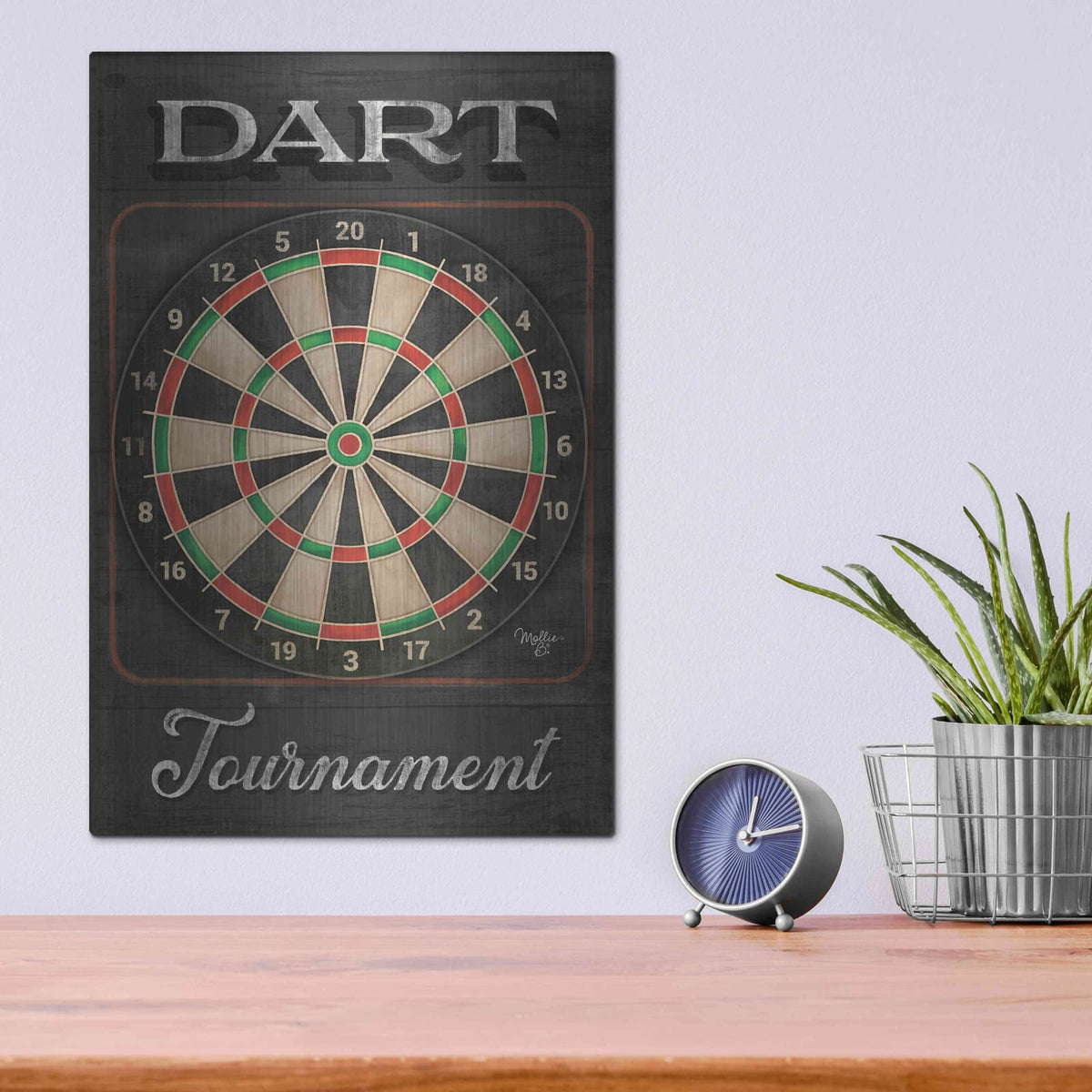 'Dart Tournament' by Mollie B Art – Metal Wall Art, 12x16 room view