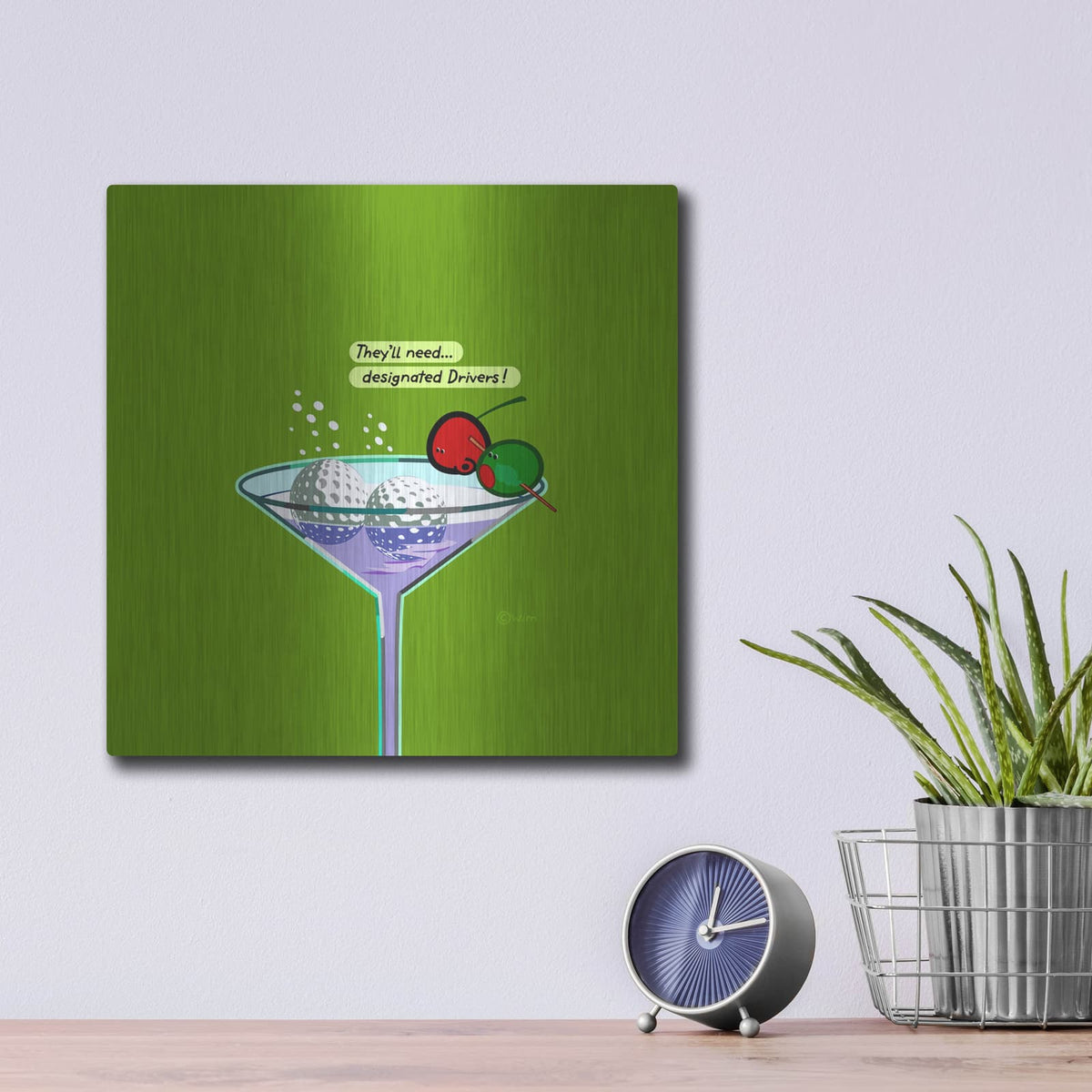 'Designated Drivers' by Chuck Wimmer – Metal Wall Art, 12x12 room view