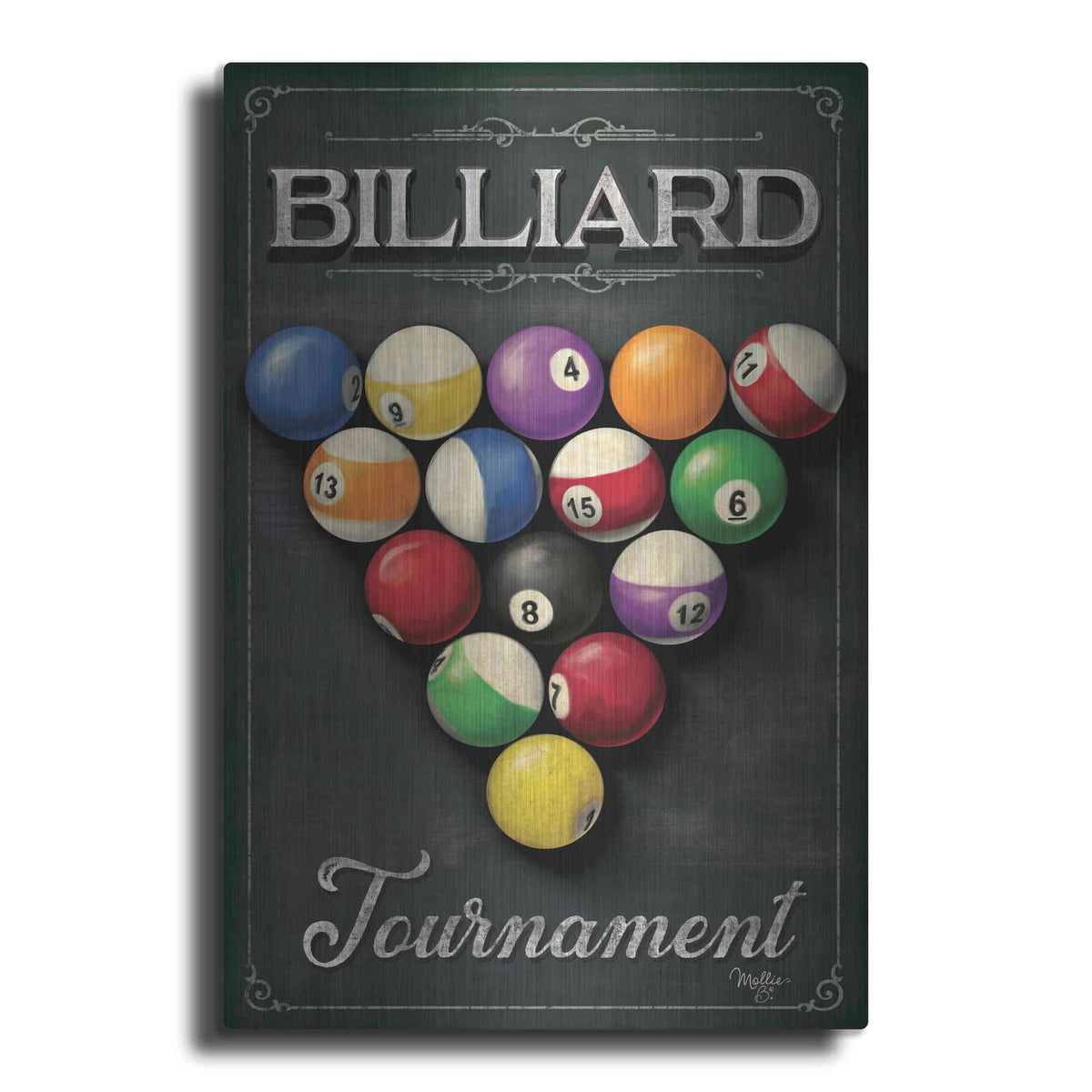 'Billiards Tournament' by Mollie B Art – Metal Wall Art