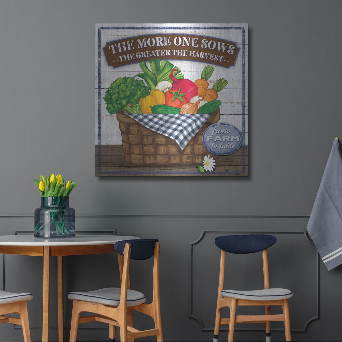 'The More One Sows' by Mollie B Art – Metal Wall Art, 36x36 room view