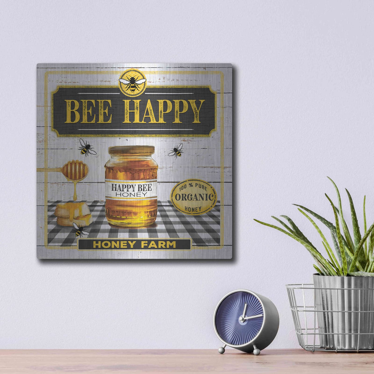 'Honey' by Mollie B Art – Metal Wall Art, 12x12 room view