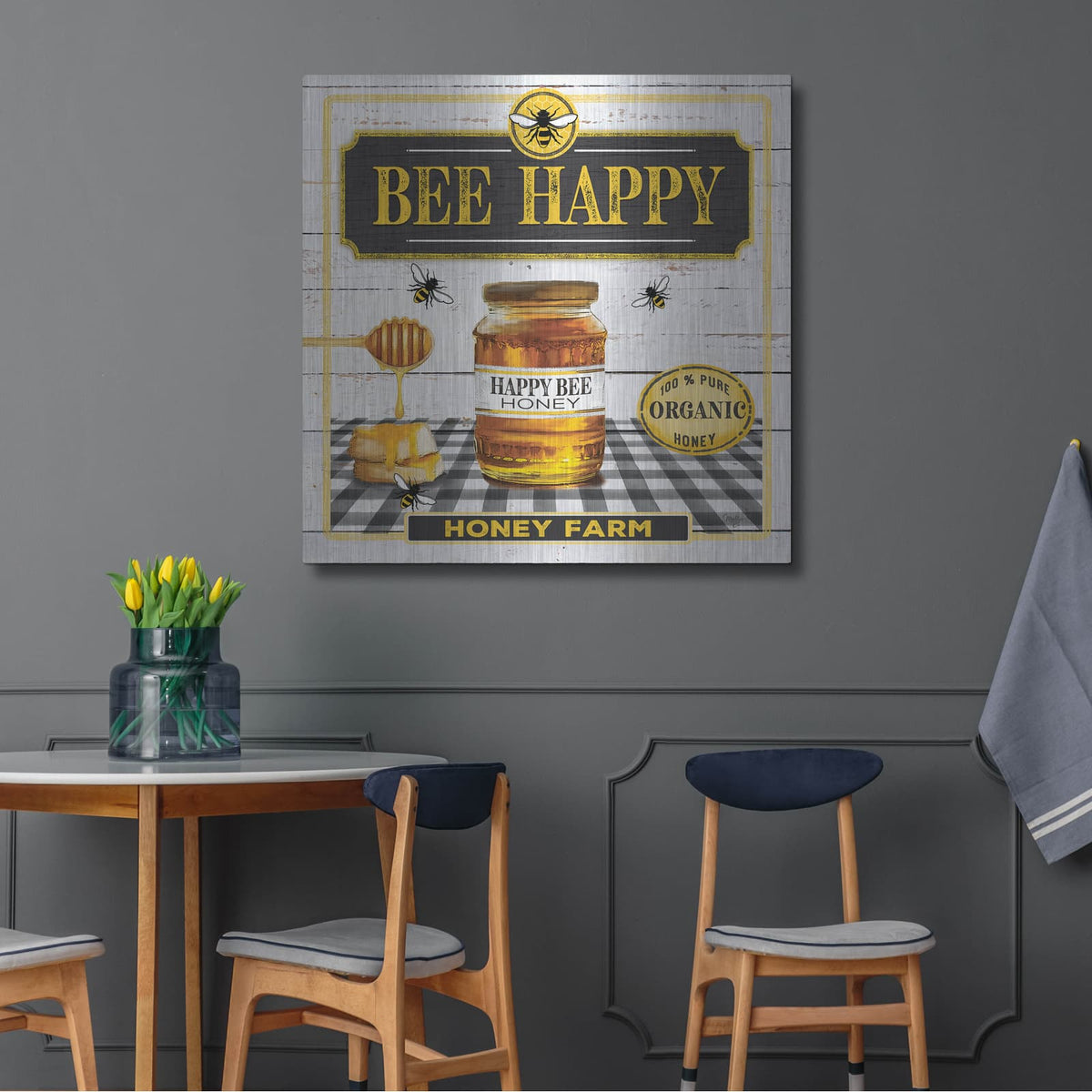 'Honey' by Mollie B Art – Metal Wall Art, 36x36 room view