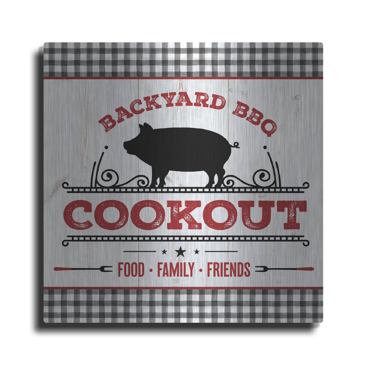 'Backyard BBQ Cookout' by Mollie B Art – Metal Wall Art