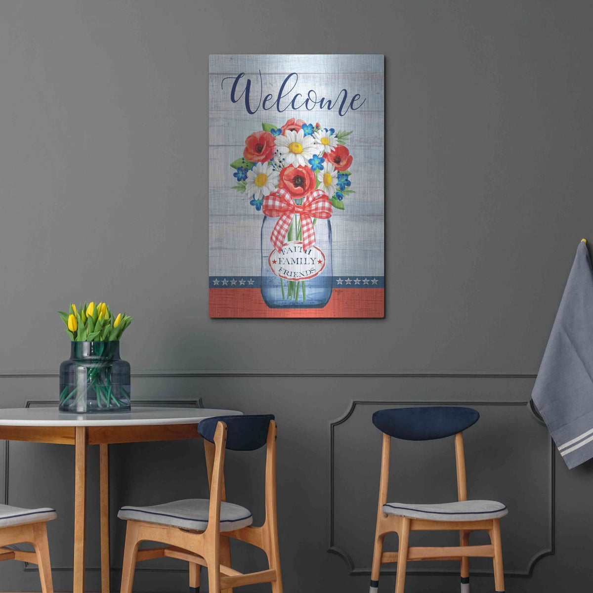 'Patriotic Glass Jar' by Mollie B Art – Metal Wall Art, 24x36 room view