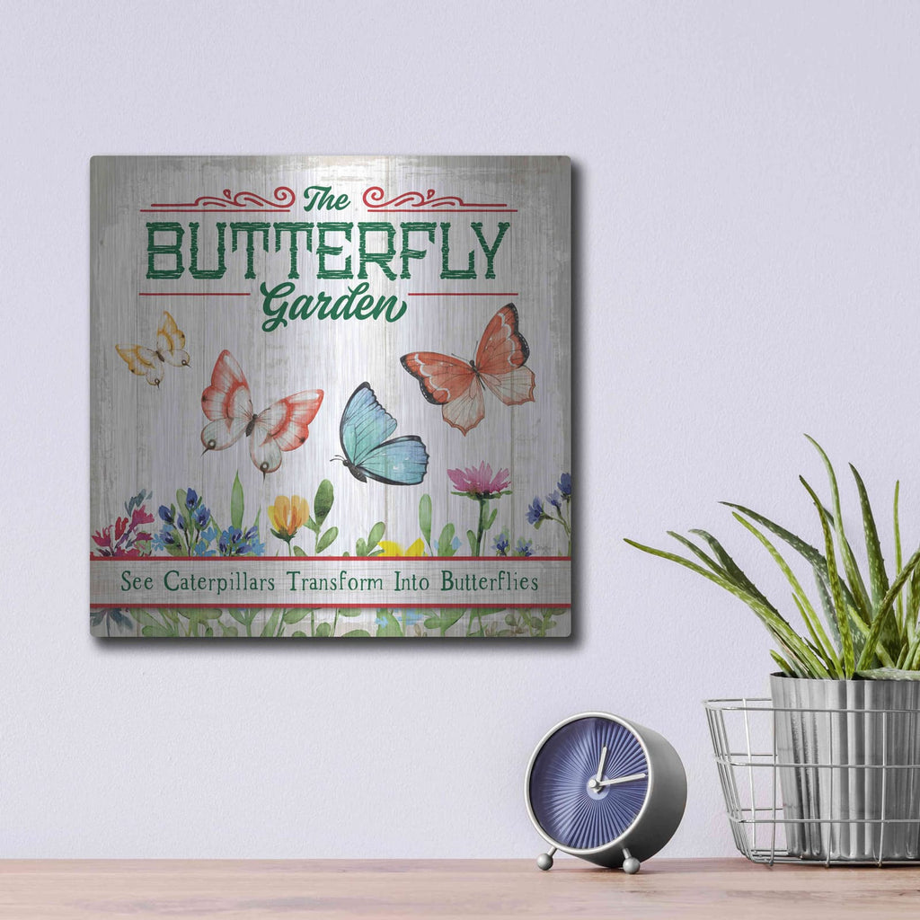 'Butterly Farm' by Mollie B Art – Metal Wall Art, 12x12 room view