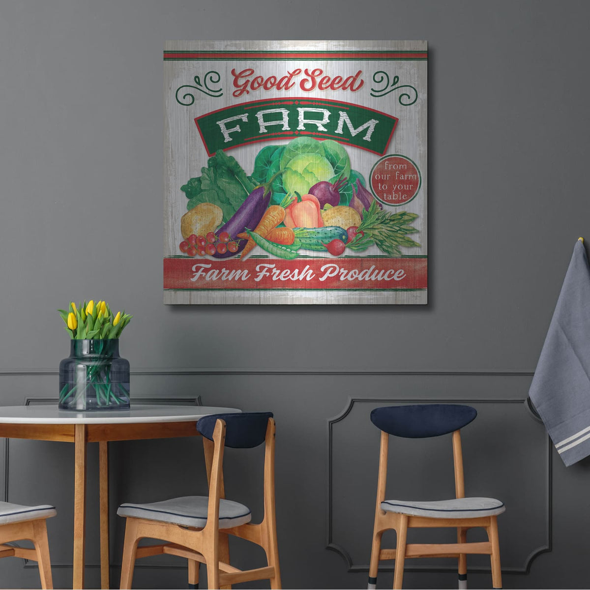 'Good Seed' by Mollie B Art – Metal Wall Art, 36x36 room view