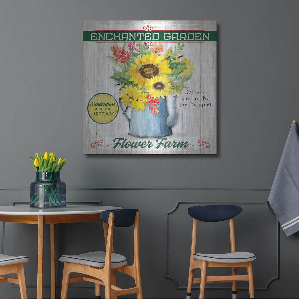'Sunflower' by Mollie B Art – Metal Wall Art, 36x36 room view