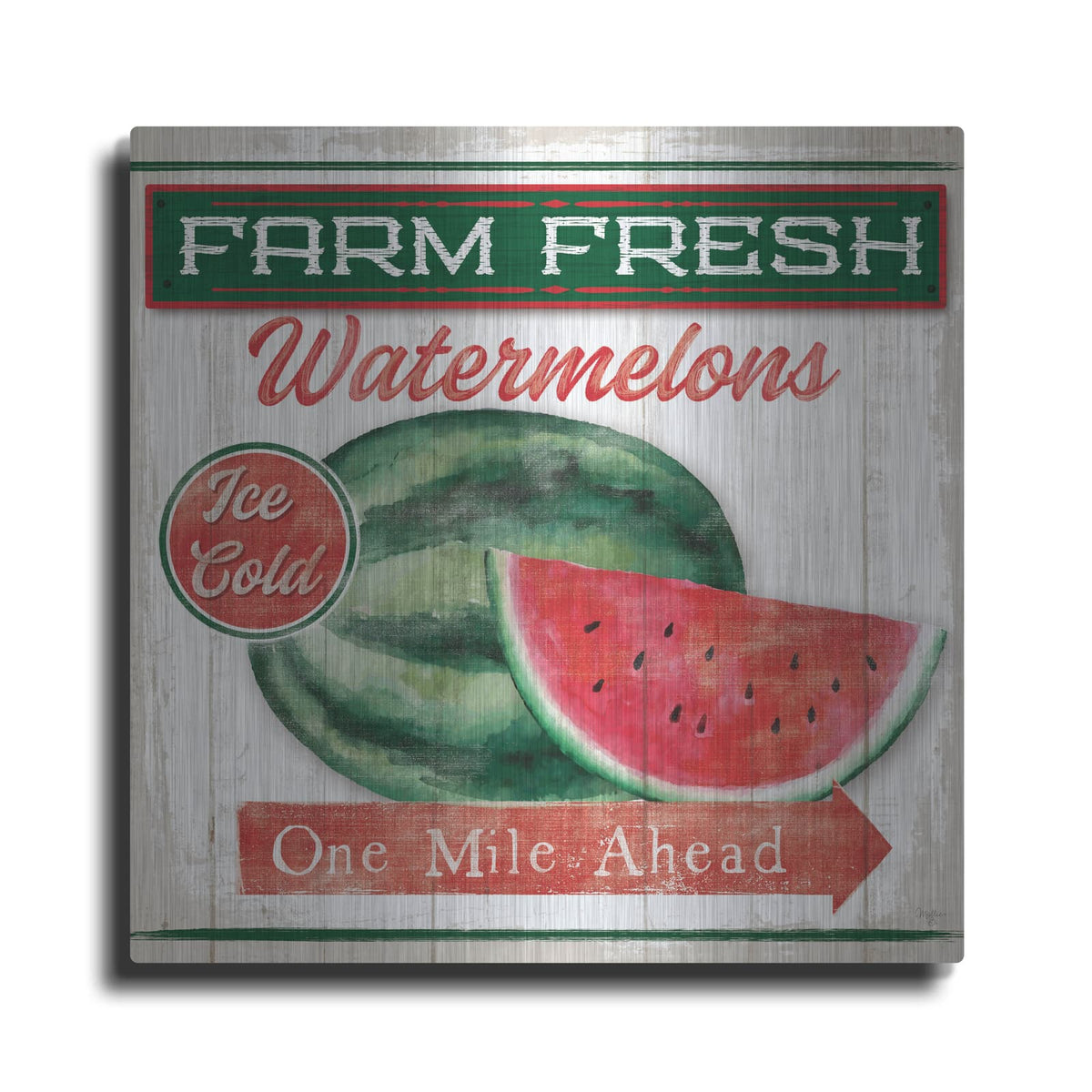 'Watermelon Farm' by Mollie B Art – Metal Wall Art