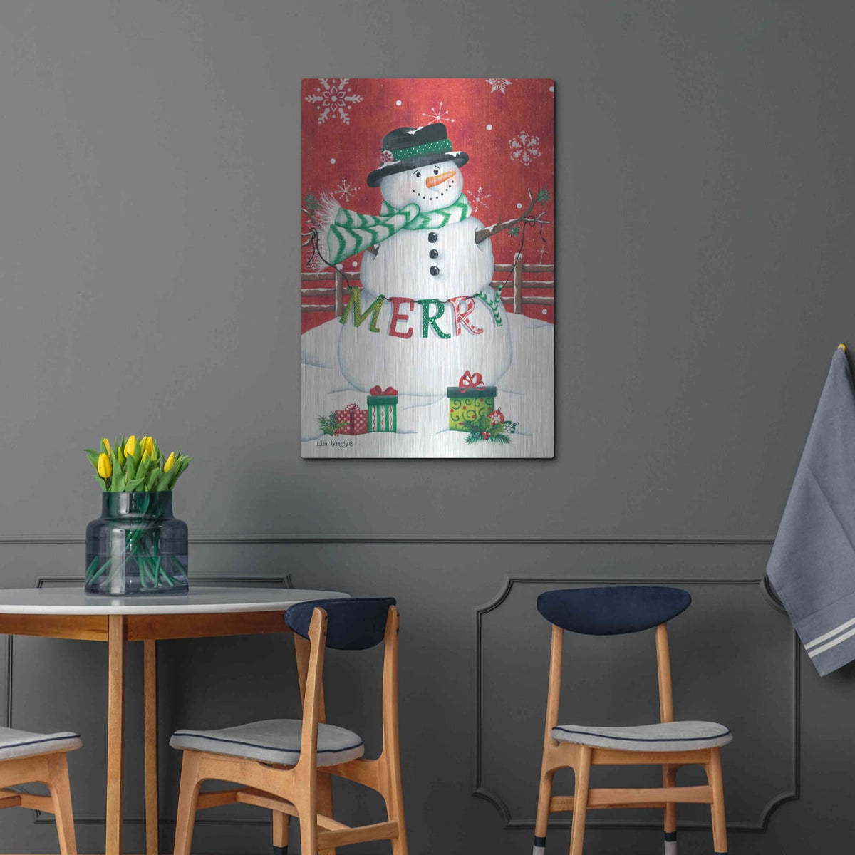 'Hope Snowman' by Lisa Kennedy – Metal Wall Art, 24x36 room view