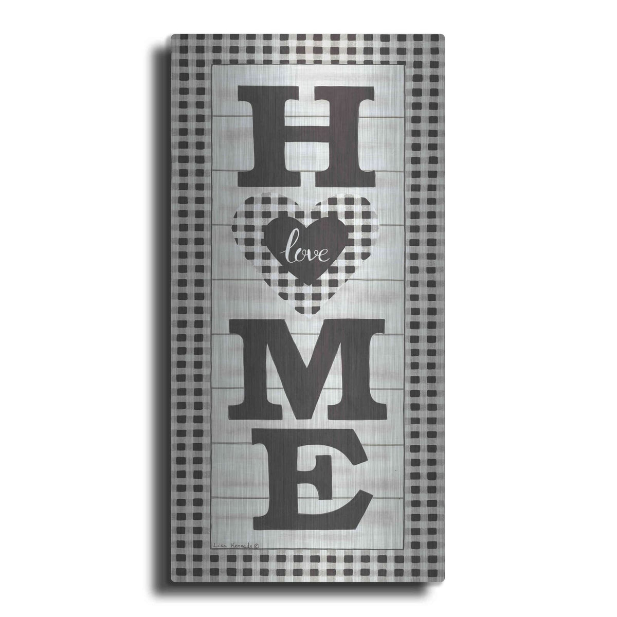 'Black & White Plaid Home' by Lisa Kennedy – Metal Wall Art