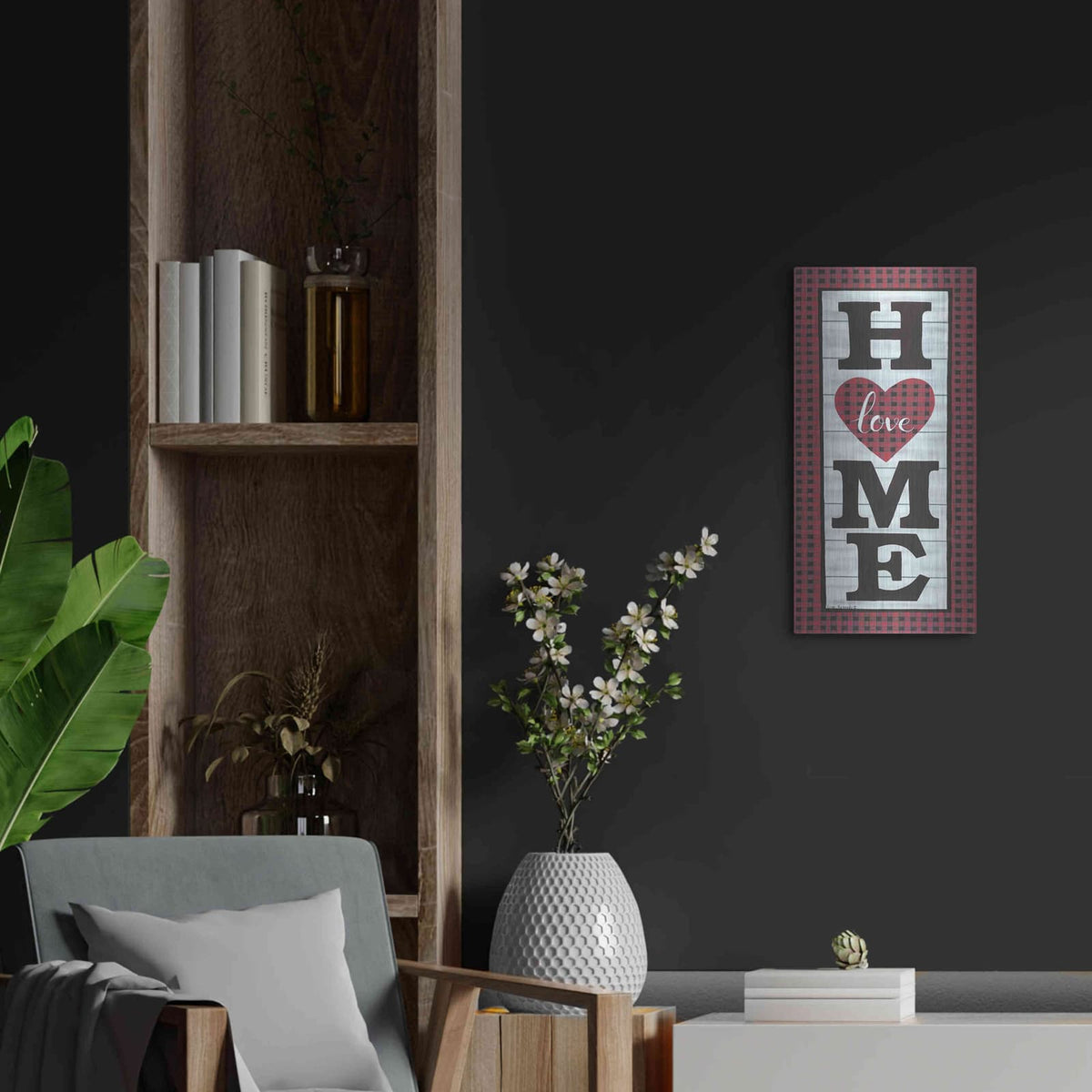 'Love Home' by Lisa Kennedy – Metal Wall Art, 12x24 room view