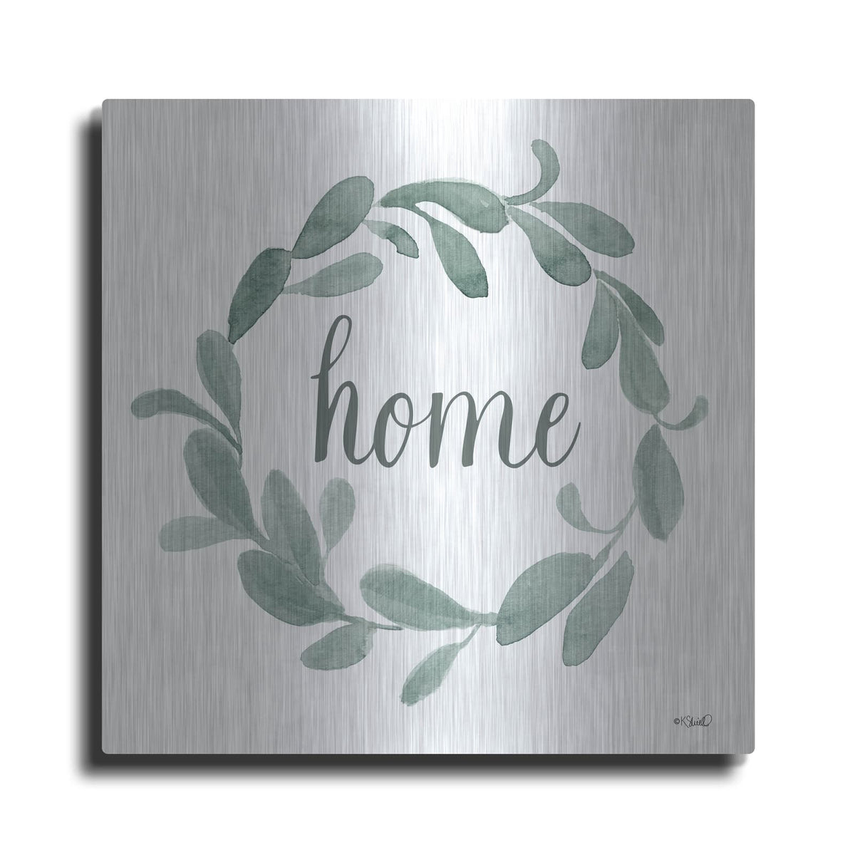 'Welcome Home Wreath' by Kate Sherrill – Metal Wall Art