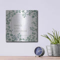 'Family Love Gratitude Eucalyptus' by Kate Sherrill – Metal Wall Art, 12x12 room view