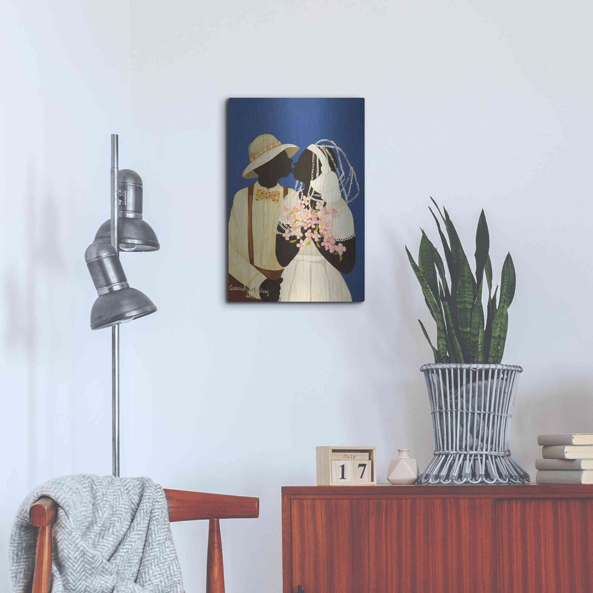 'You May Kiss The Bride' by Cassandra Gillens – Metal Wall Art, 16x24 room view