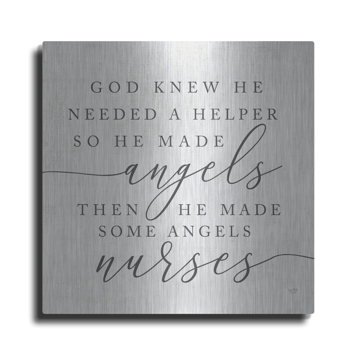 'God Made Angel Nurses' by Lux + Me – Metal Wall Art
