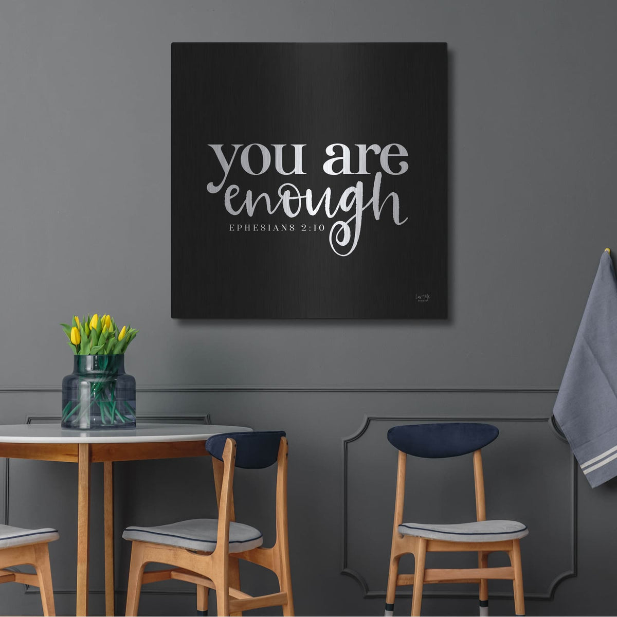 'You Are Enough' by Lux + Me – Metal Wall Art, 36x36 room view
