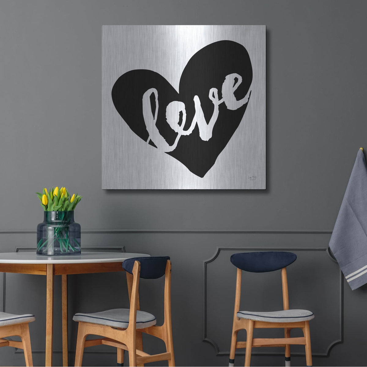 'Love' by Lux + Me – Metal Wall Art, 36x36 room view