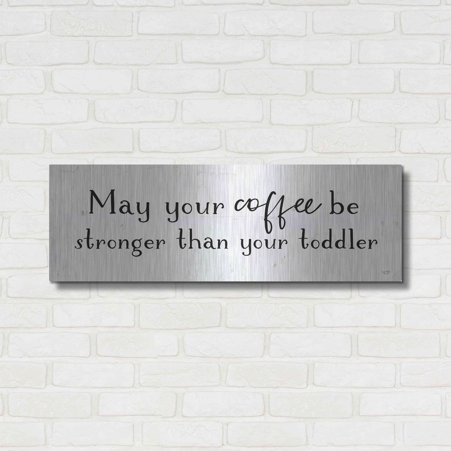Luxe Metal Art 'Strong Coffee' by Lux + Me Designs, Metal Wall Art,36x12
