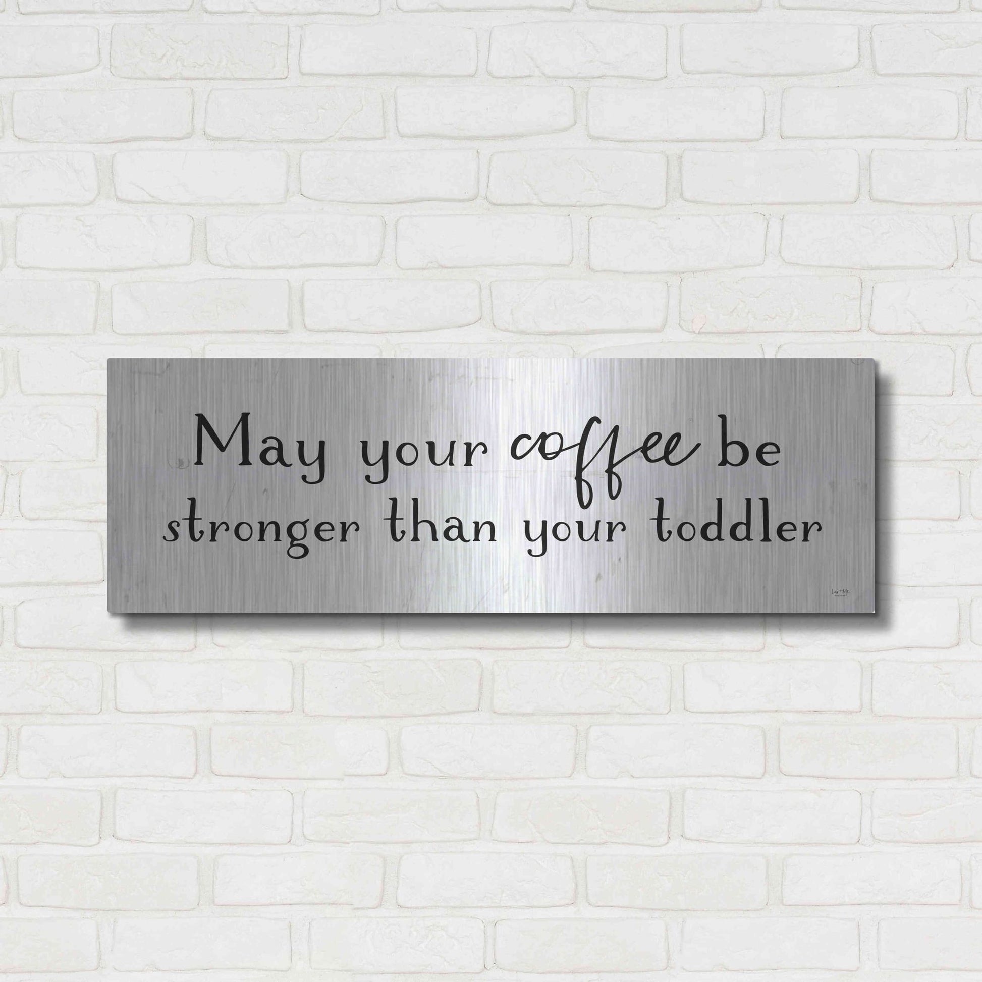 Luxe Metal Art 'Strong Coffee' by Lux + Me Designs, Metal Wall Art,36x12
