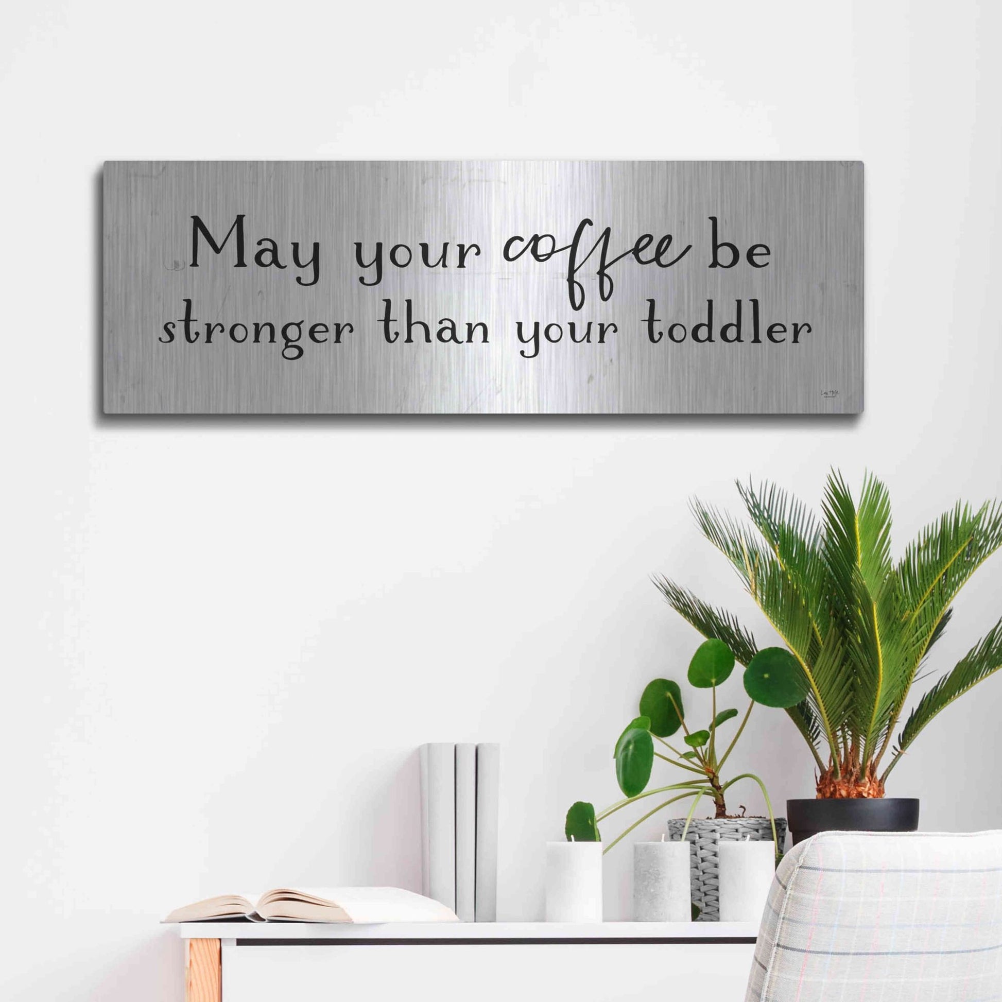 Luxe Metal Art 'Strong Coffee' by Lux + Me Designs, Metal Wall Art,36x12