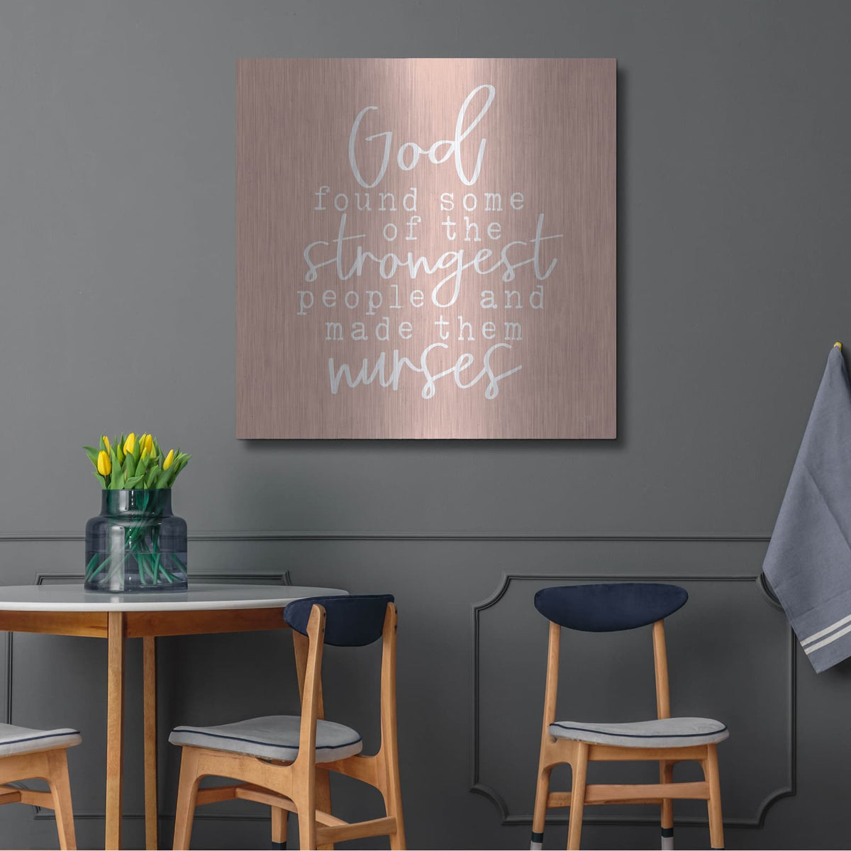 'Nurses-Strongest People' by Lux + Me – Metal Wall Art, 36x36 room view