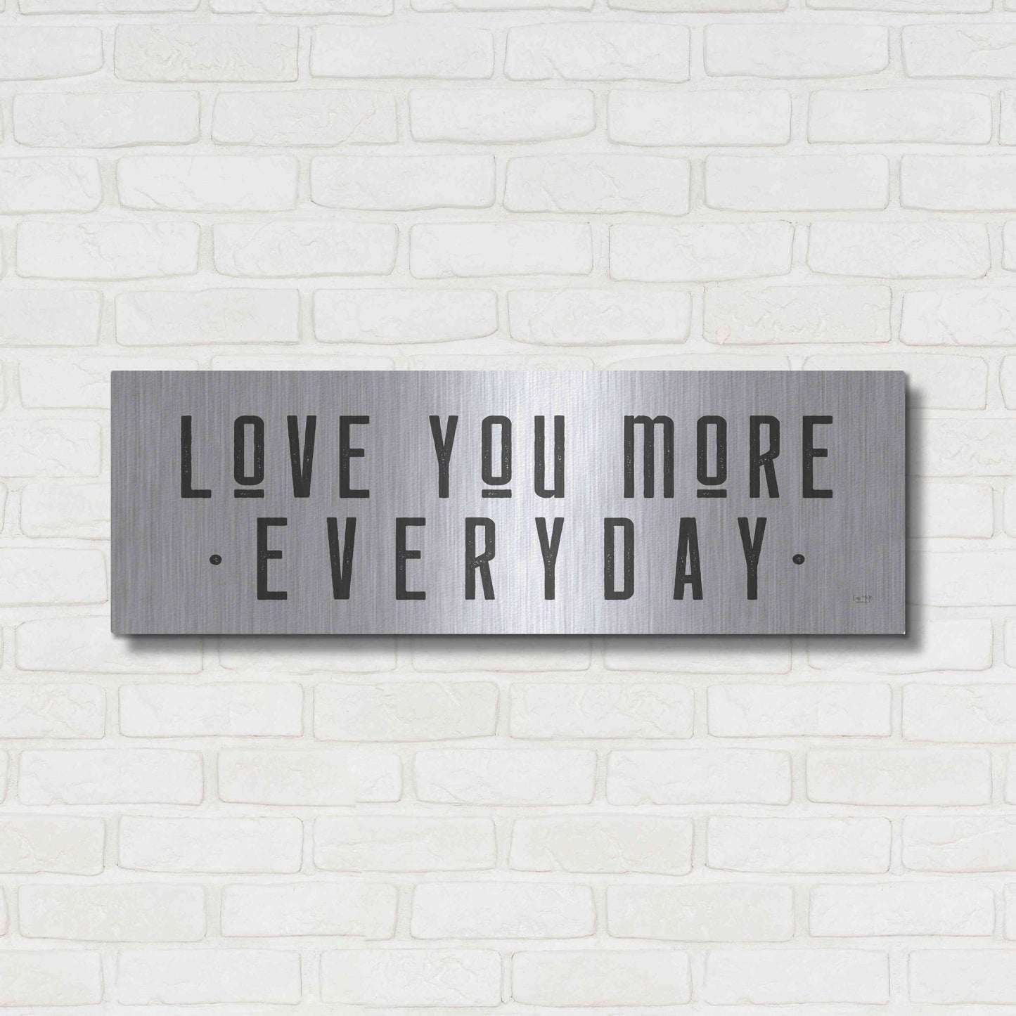 Luxe Metal Art 'Love You More' by Lux + Me Designs, Metal Wall Art,36x12
