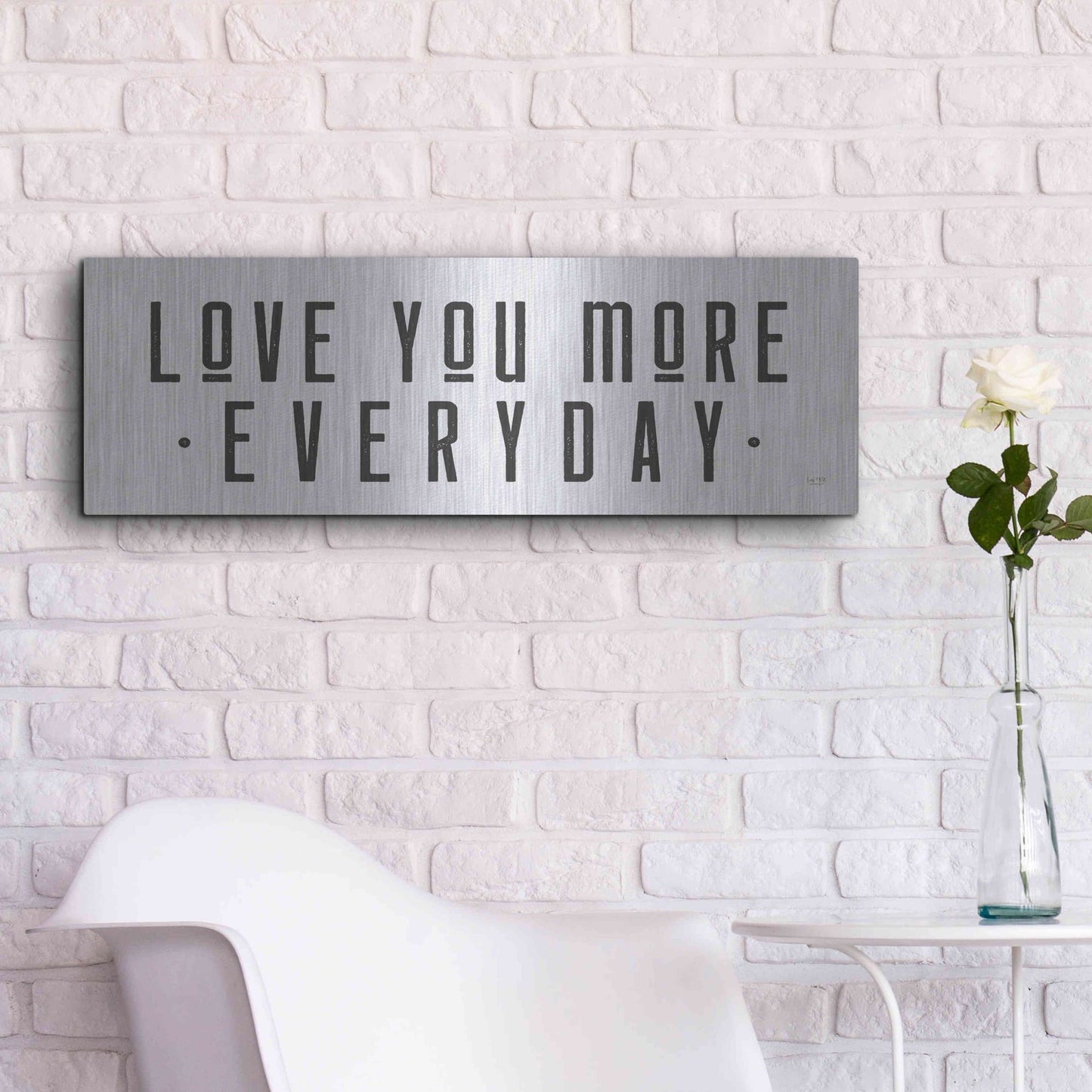 Luxe Metal Art 'Love You More' by Lux + Me Designs, Metal Wall Art,36x12