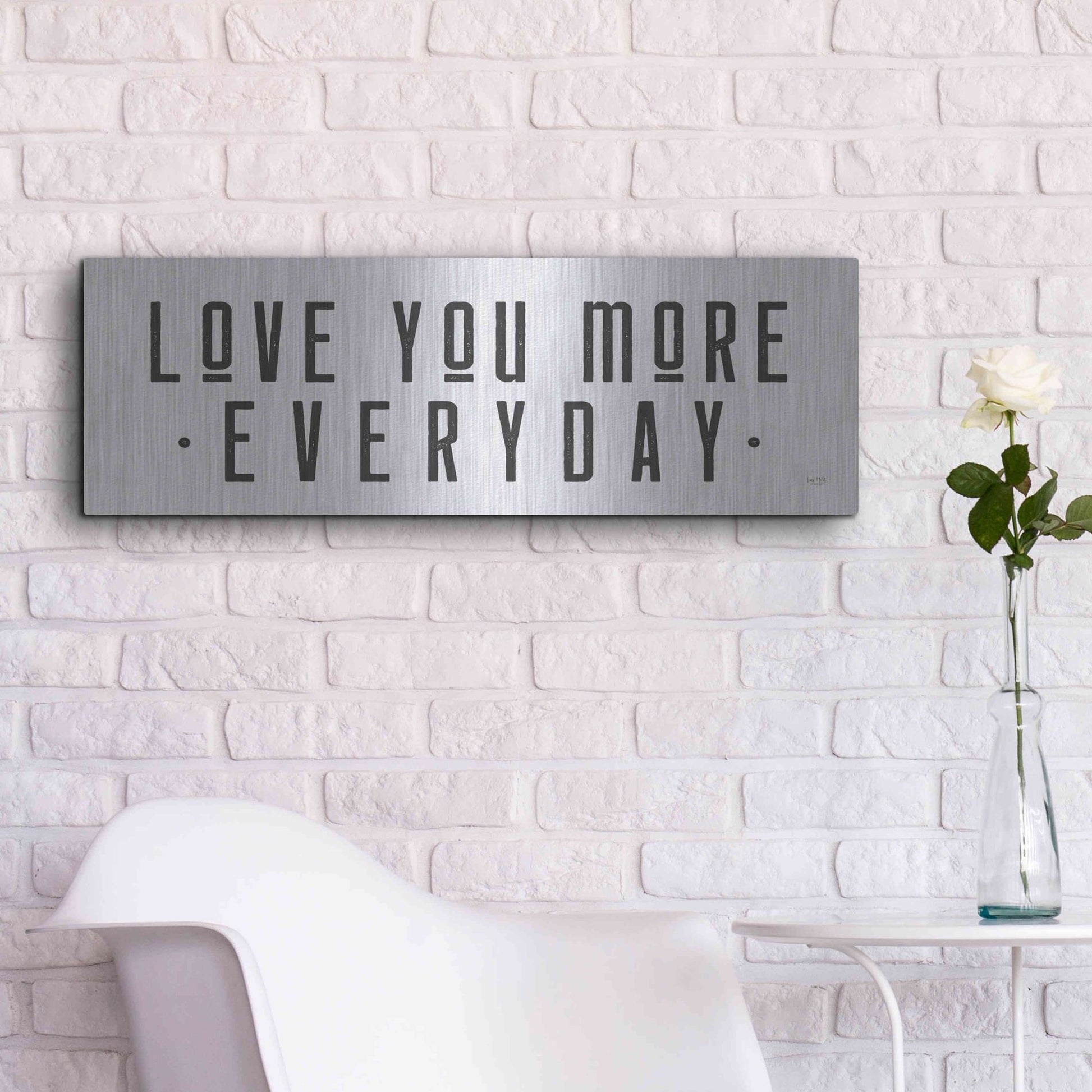 Luxe Metal Art 'Love You More' by Lux + Me Designs, Metal Wall Art,36x12