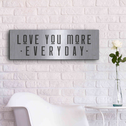 Luxe Metal Art 'Love You More' by Lux + Me Designs, Metal Wall Art,36x12