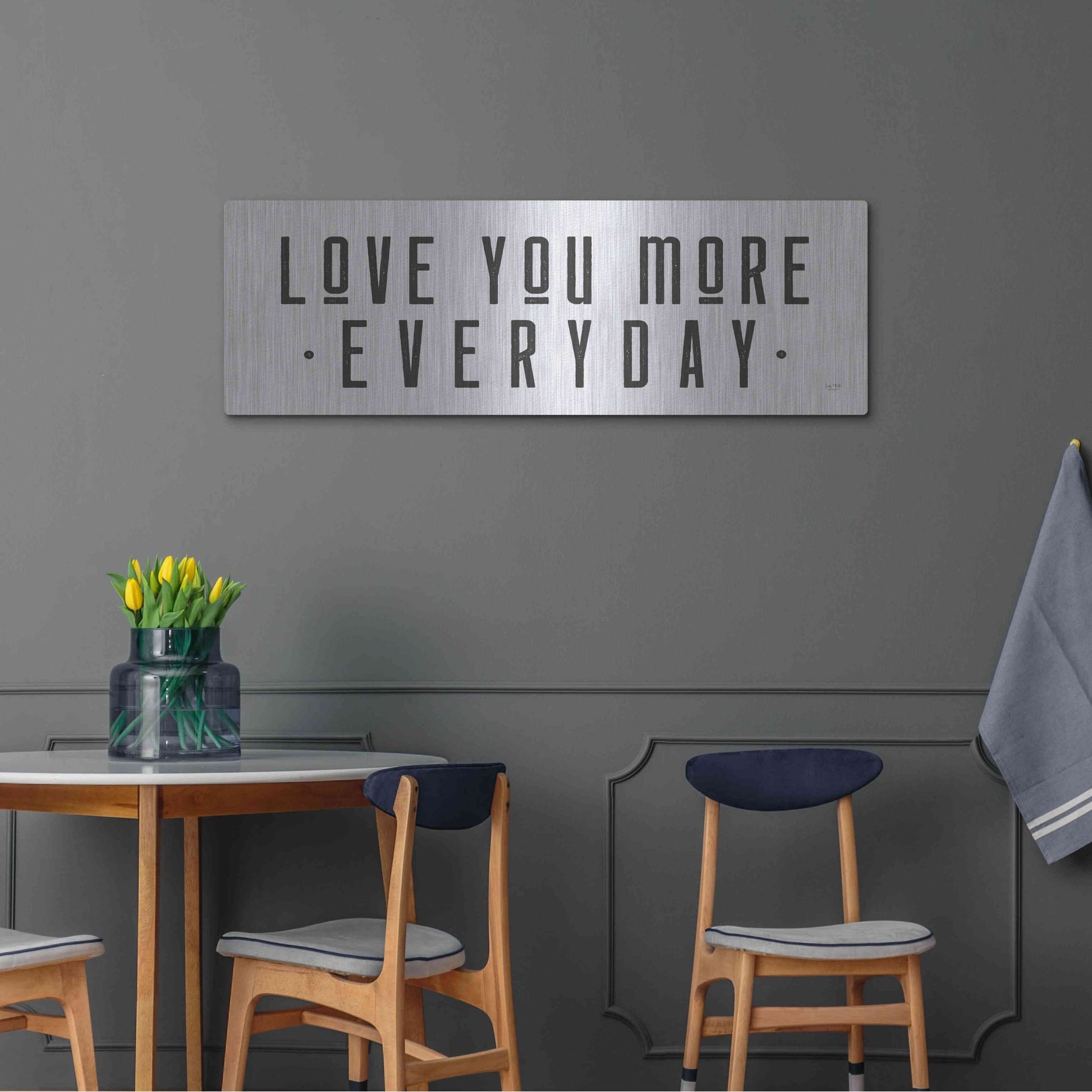 Luxe Metal Art 'Love You More' by Lux + Me Designs, Metal Wall Art,48x16