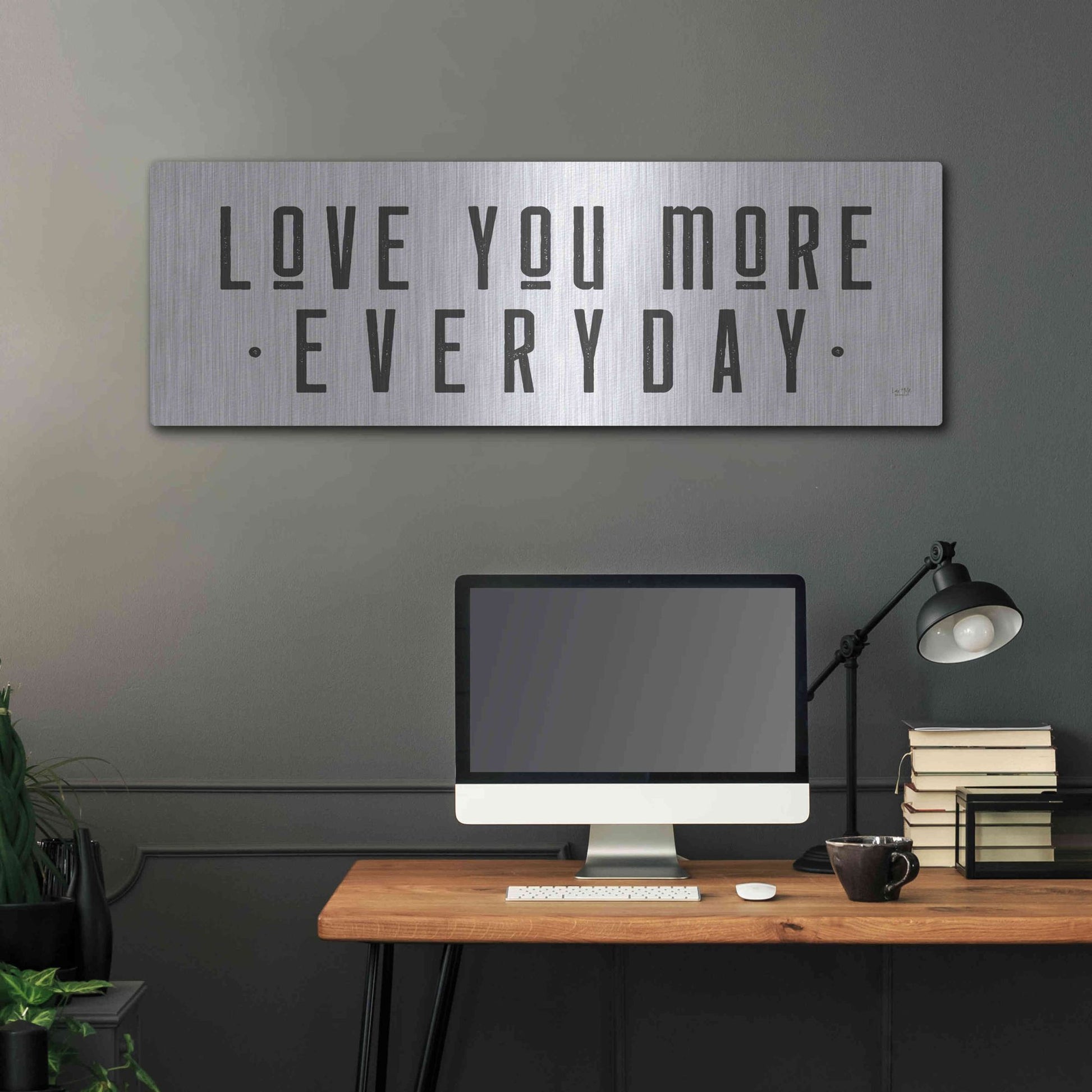 Luxe Metal Art 'Love You More' by Lux + Me Designs, Metal Wall Art,48x16