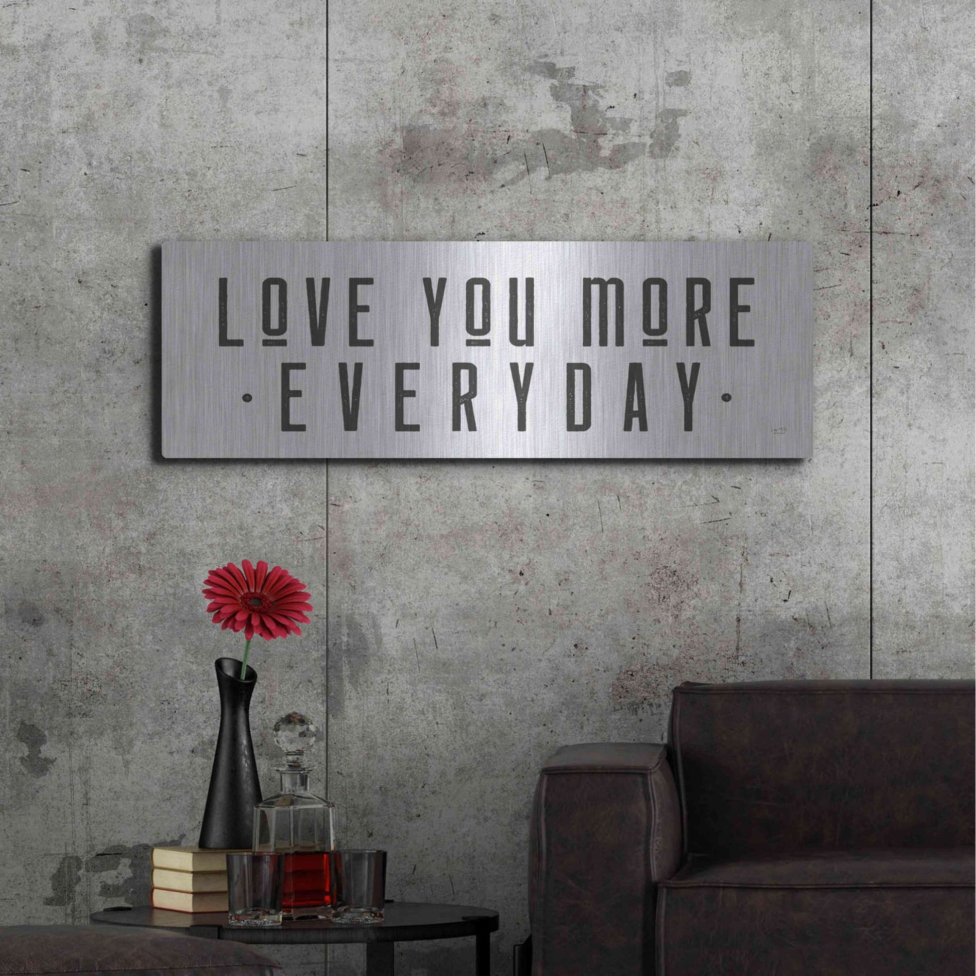 Luxe Metal Art 'Love You More' by Lux + Me Designs, Metal Wall Art,48x16