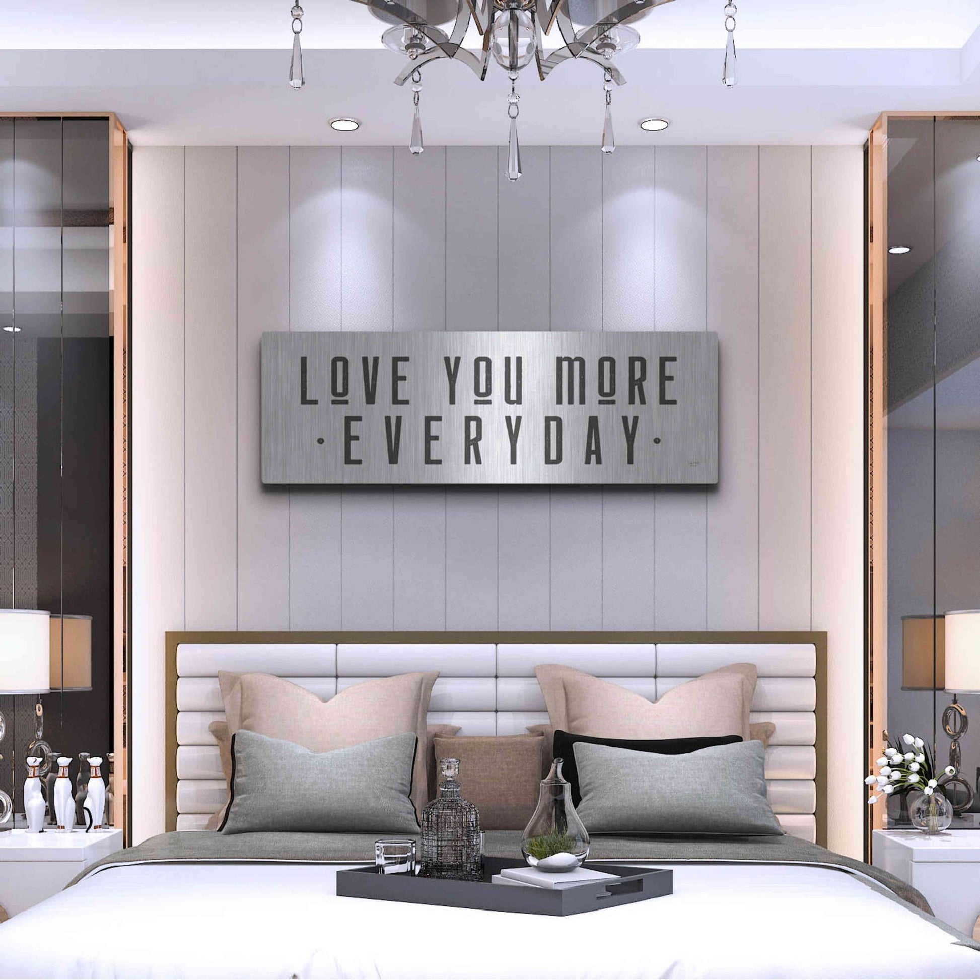 Luxe Metal Art 'Love You More' by Lux + Me Designs, Metal Wall Art,48x16