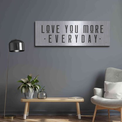 Luxe Metal Art 'Love You More' by Lux + Me Designs, Metal Wall Art,48x16
