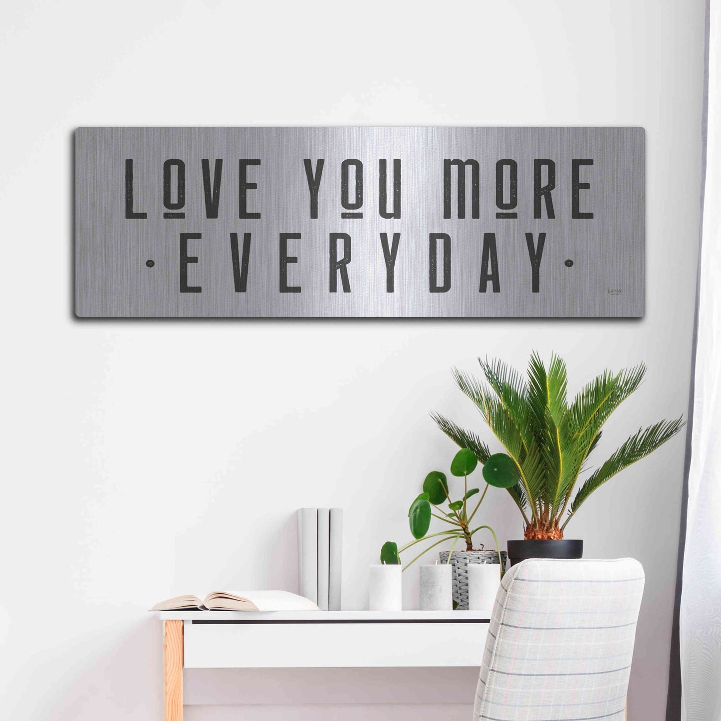 Luxe Metal Art 'Love You More' by Lux + Me Designs, Metal Wall Art,48x16