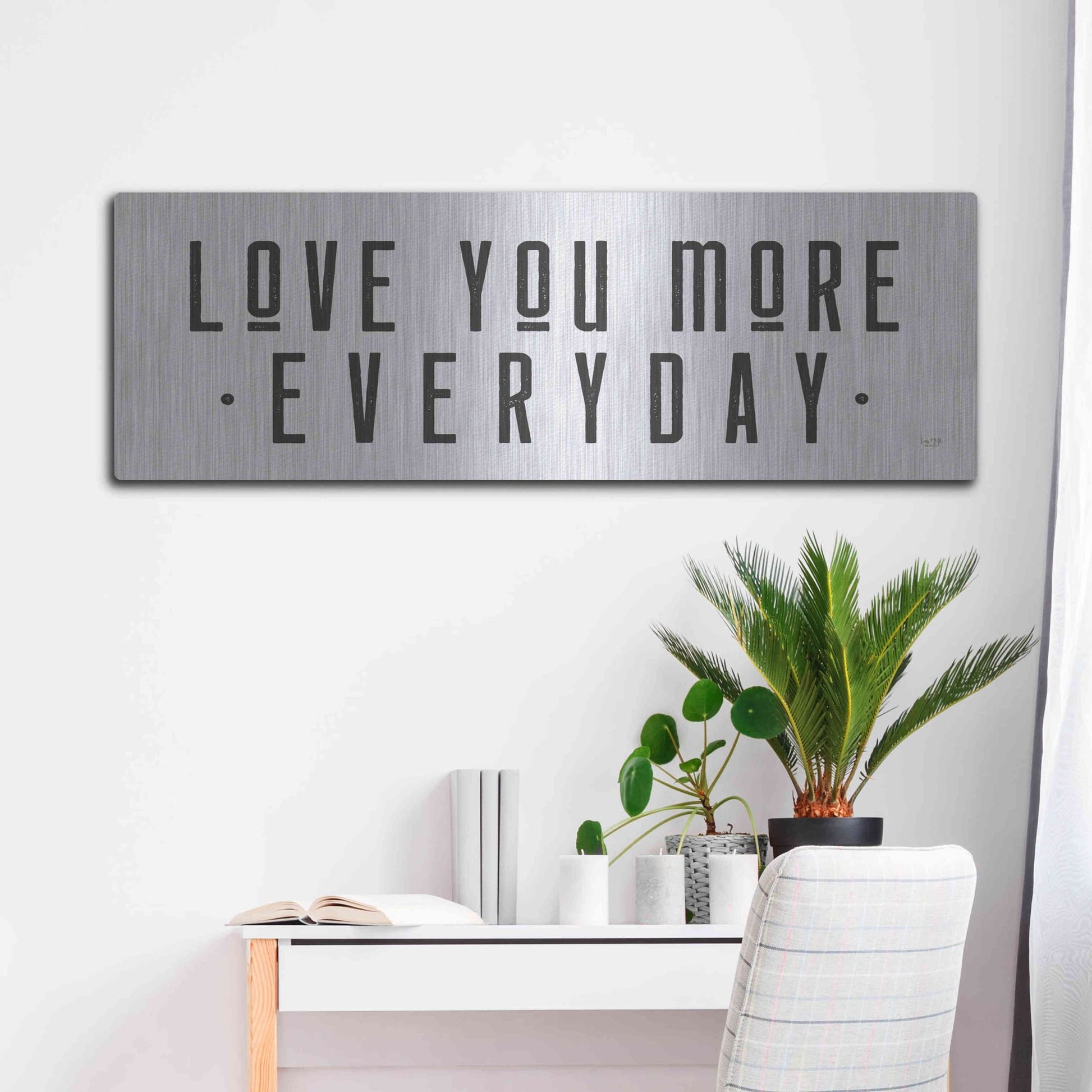 Luxe Metal Art 'Love You More' by Lux + Me Designs, Metal Wall Art,48x16