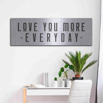 Luxe Metal Art 'Love You More' by Lux + Me Designs, Metal Wall Art,48x16