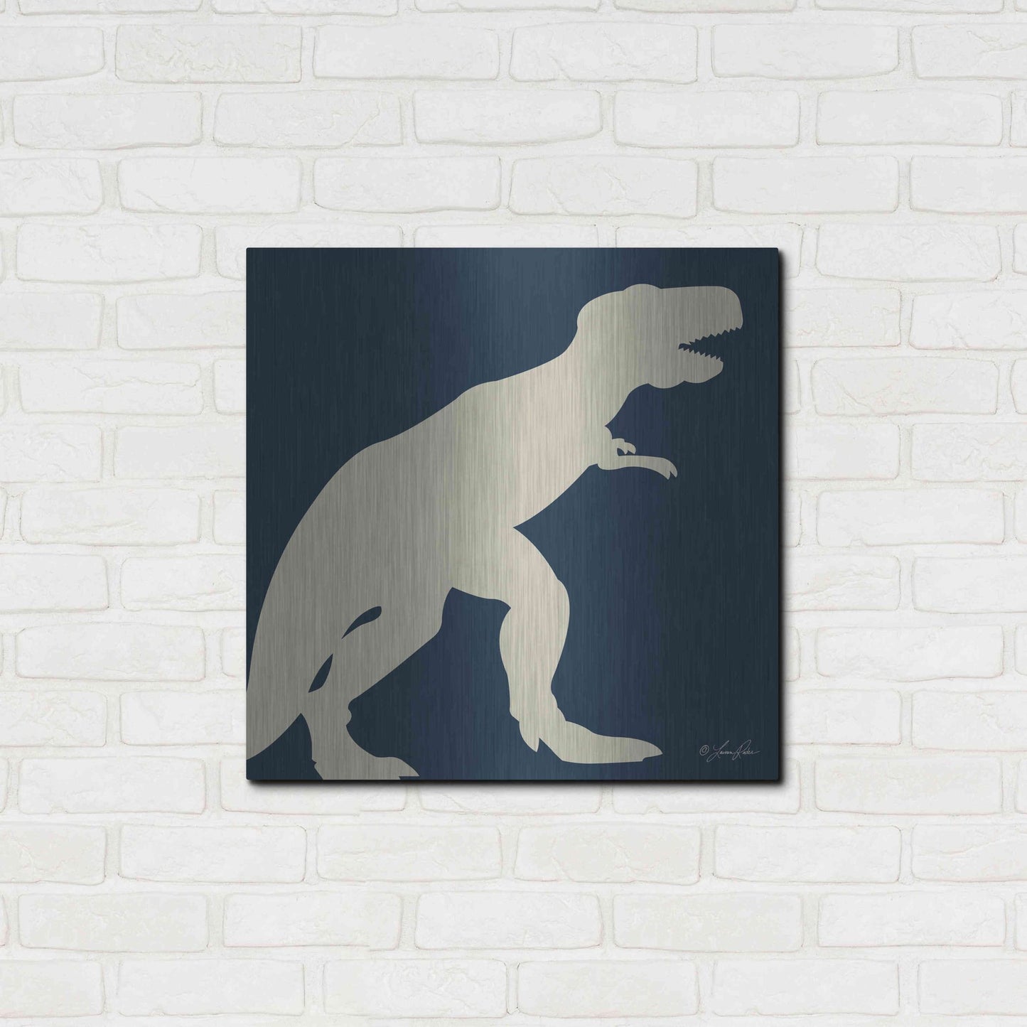 Luxe Metal Art 'Dino I' by Lauren Rader, Metal Wall Art,24x24