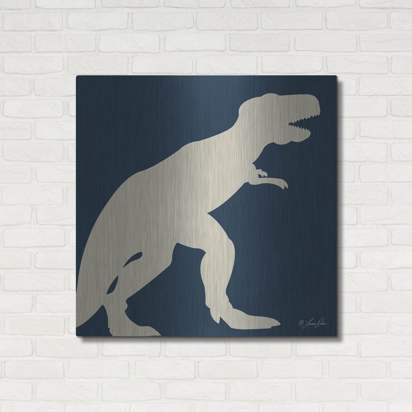 Luxe Metal Art 'Dino I' by Lauren Rader, Metal Wall Art,36x36