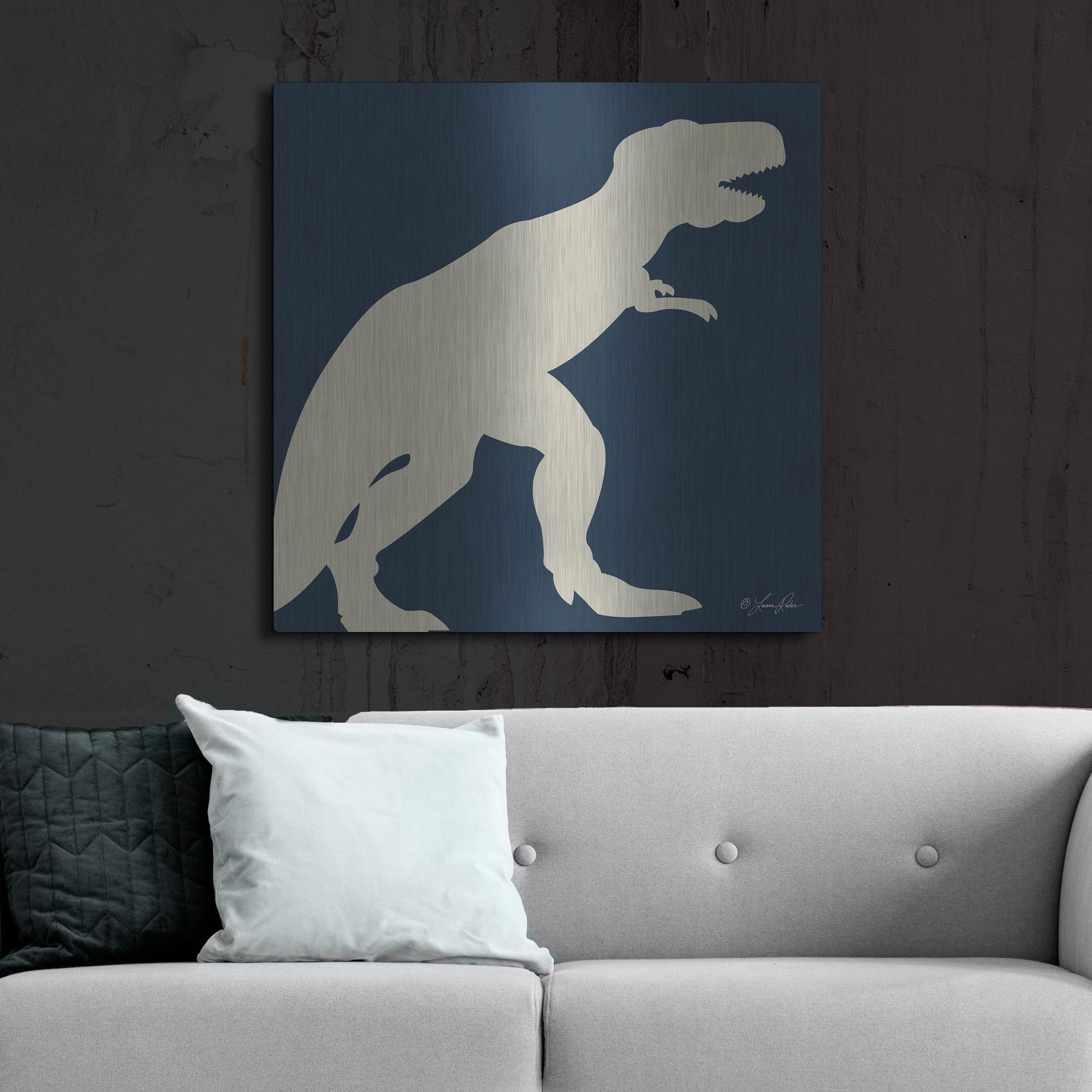Luxe Metal Art 'Dino I' by Lauren Rader, Metal Wall Art,36x36