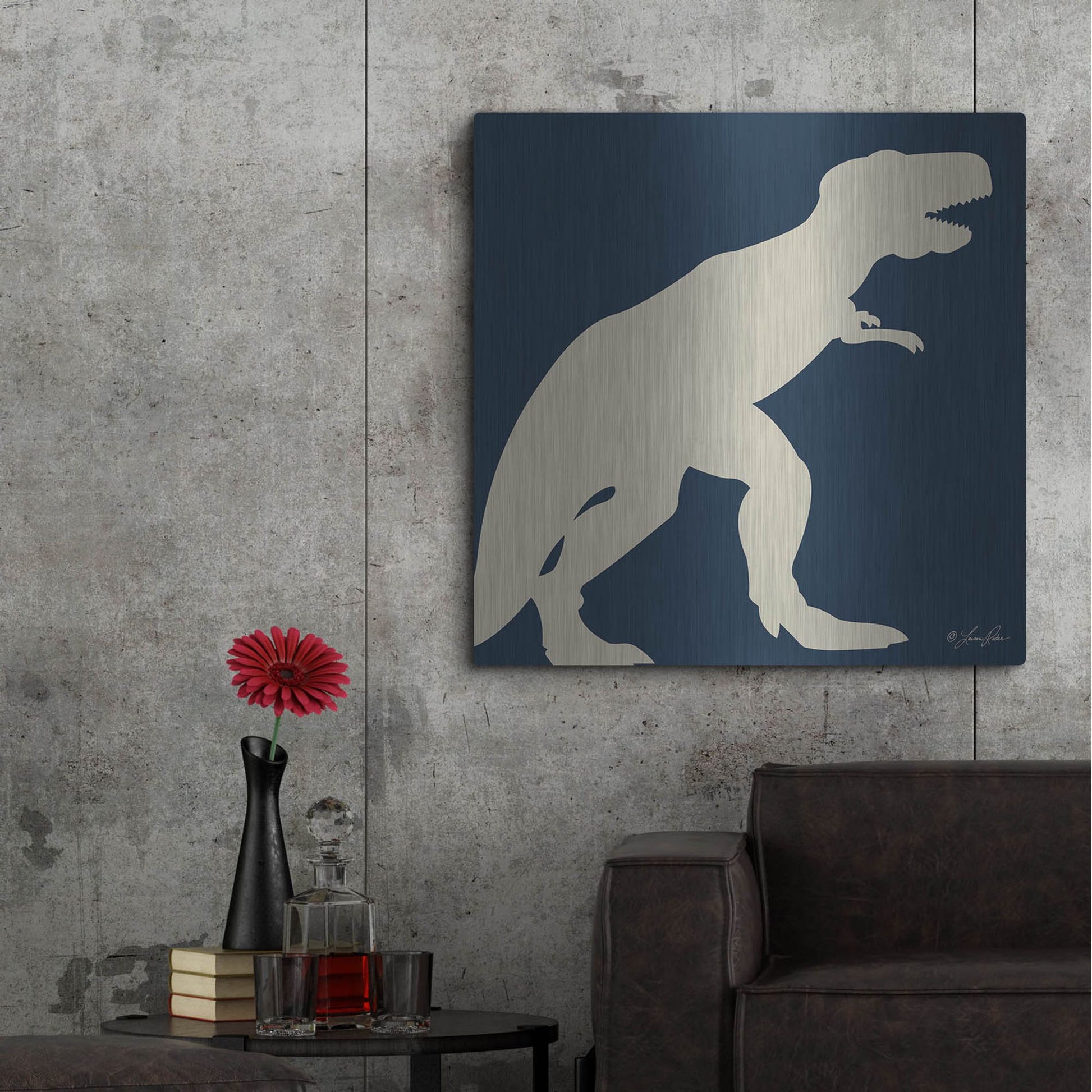 Luxe Metal Art 'Dino I' by Lauren Rader, Metal Wall Art,36x36