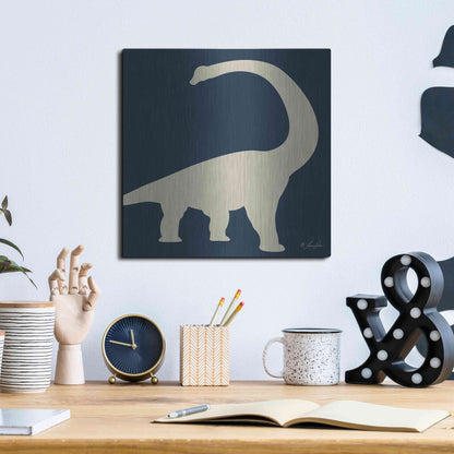 Luxe Metal Art 'Dino II' by Lauren Rader, Metal Wall Art,12x12