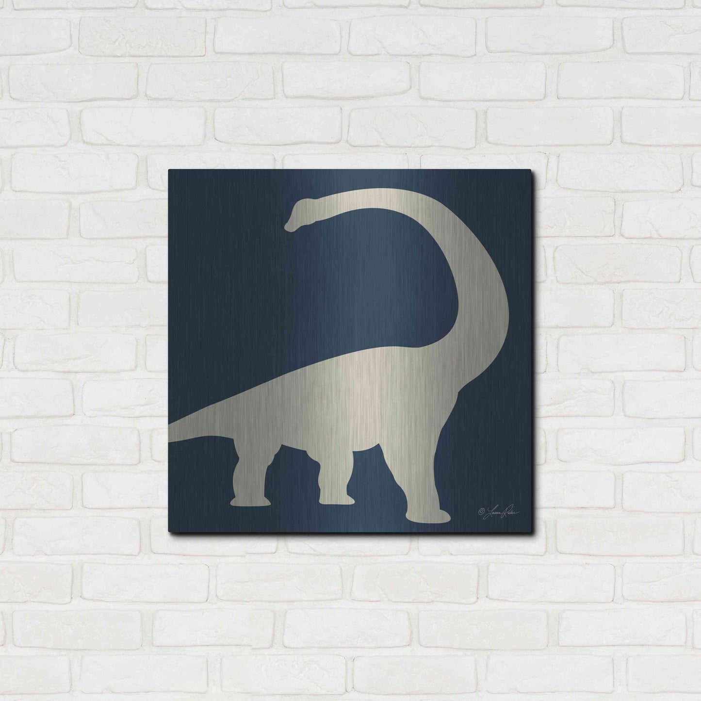 Luxe Metal Art 'Dino II' by Lauren Rader, Metal Wall Art,24x24