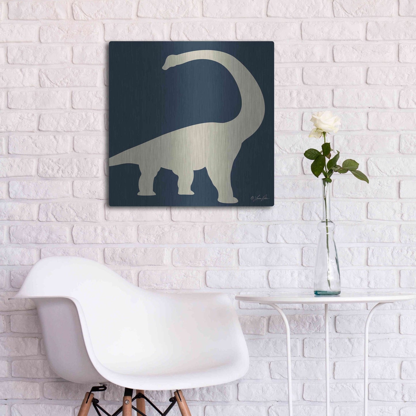 Luxe Metal Art 'Dino II' by Lauren Rader, Metal Wall Art,24x24