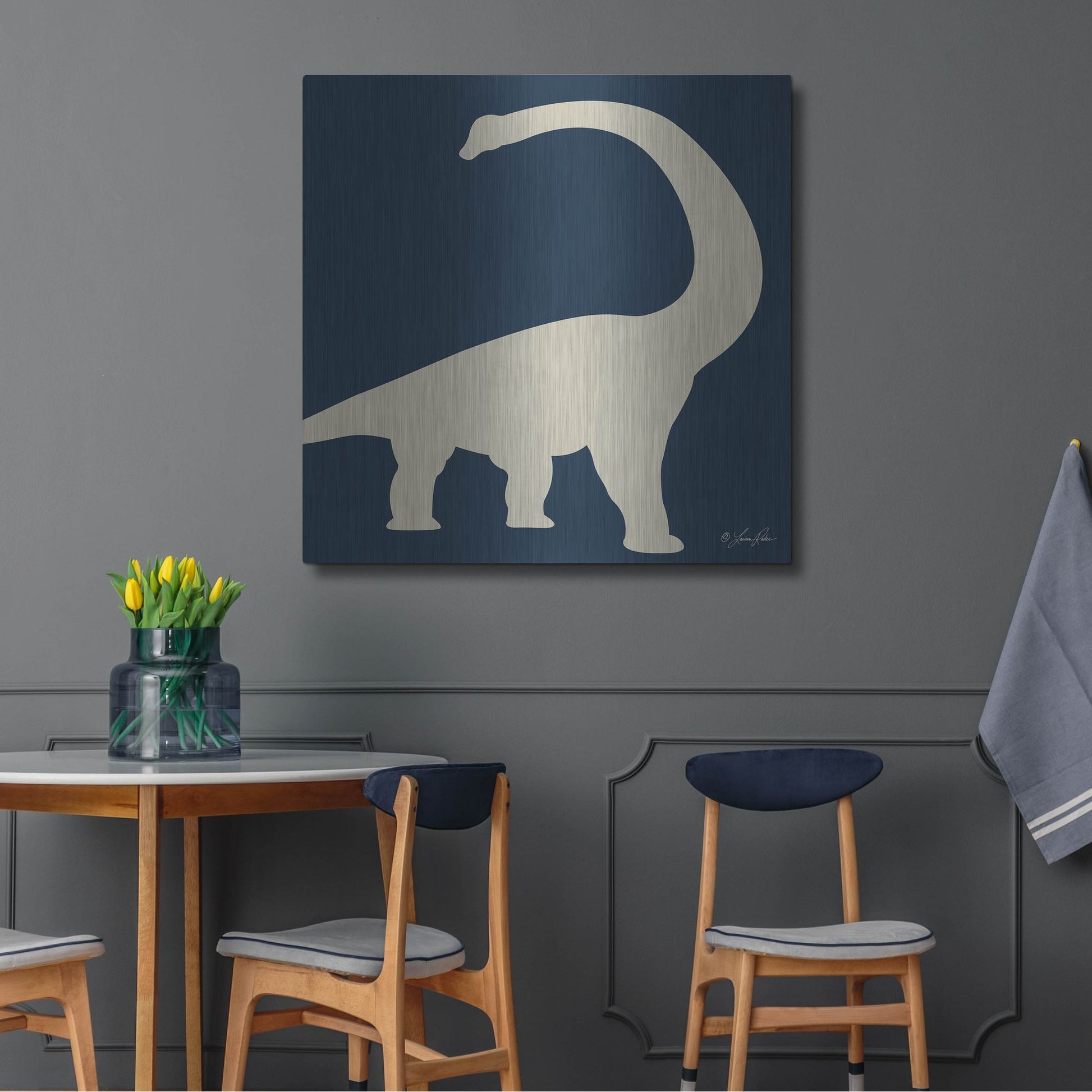 Luxe Metal Art 'Dino II' by Lauren Rader, Metal Wall Art,36x36